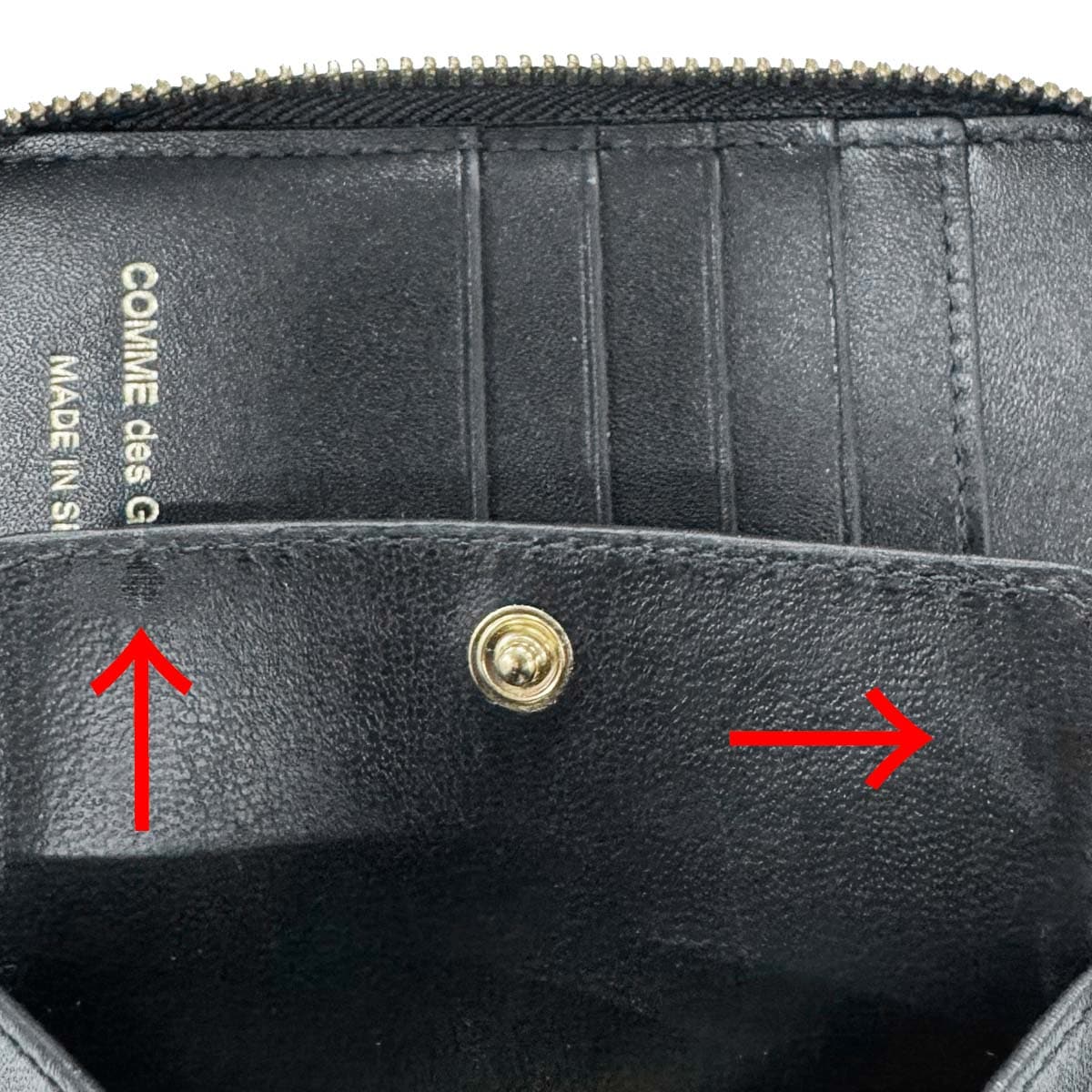 【訳あり】【アウトレット】 COMME des GARCONS コム デ ギャルソン 2つ折り財布 小銭入れ付き/CLASSIC LEATHER WALLET【返品交換不可】