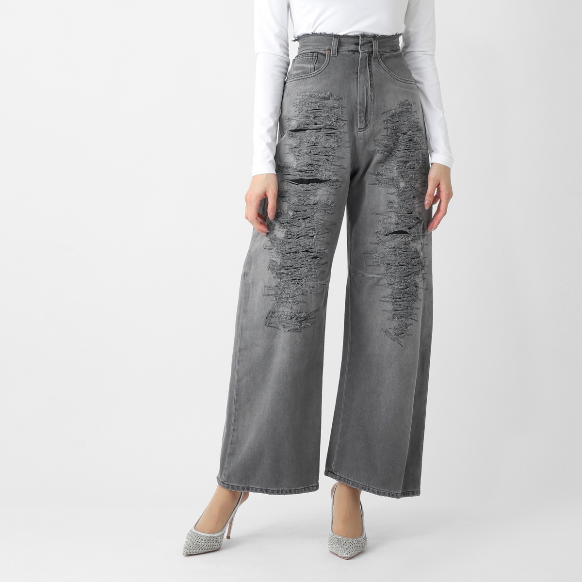 MM6 Maison Margiela エムエム 6 メゾンマルジェラ ジップフライジーンズ/ワイドパンツ レディース