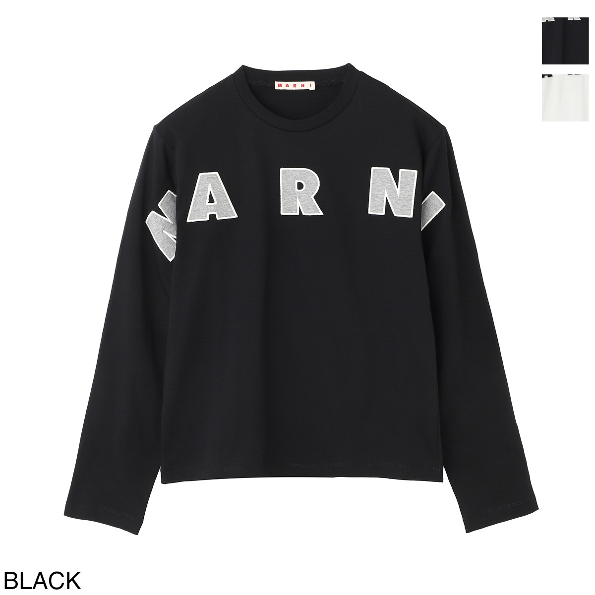 MARNI マルニ クルーネック 長袖Tシャツ/KIDS キッズ ガールズ/ロンT ロゴ レディース