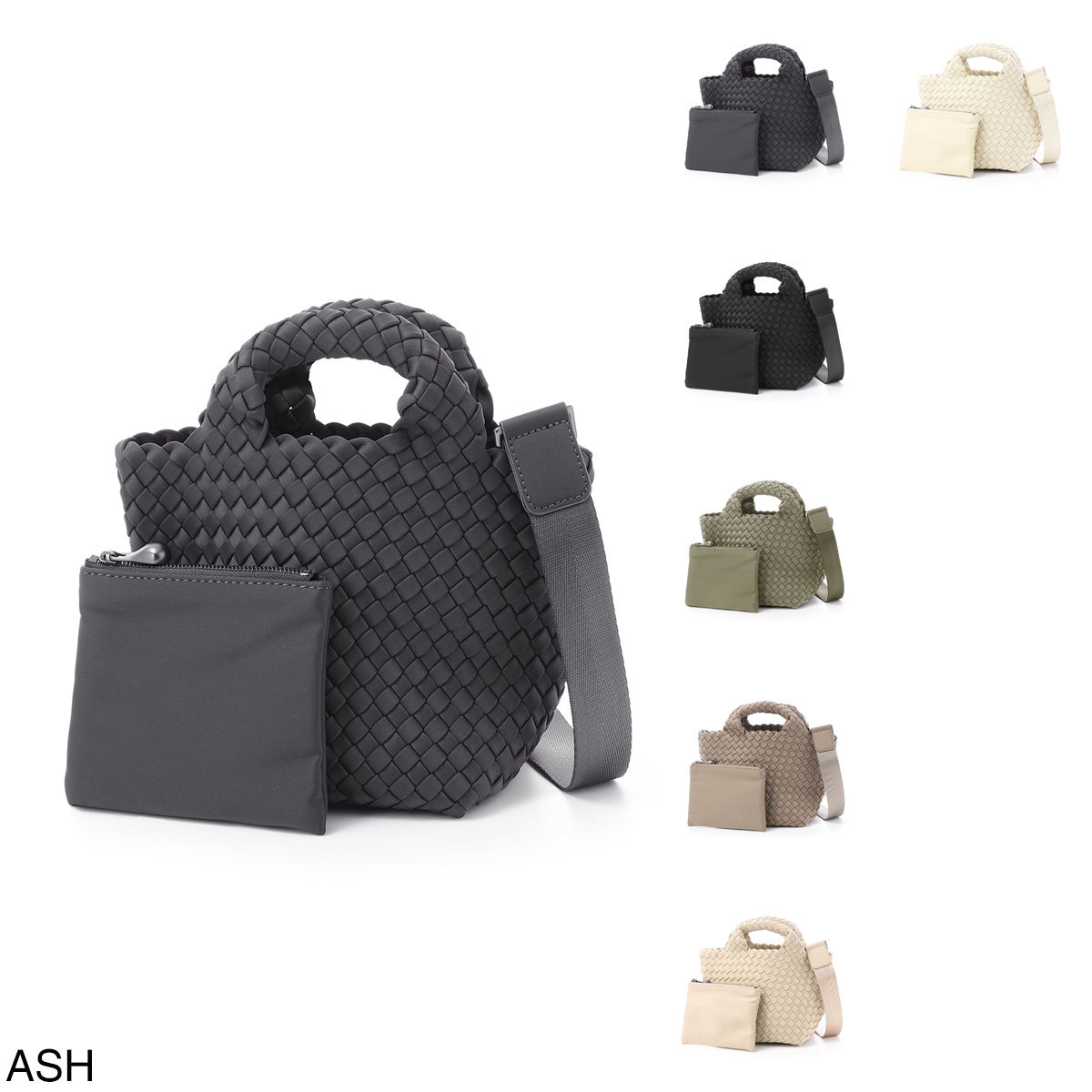 NAGHEDI ナゲディ トートバッグ 2WAY/クロスボディバッグ/St. Barths Petit Tote セント バルト プチトート 小さめ メッシュ ネオプレン 軽量 編み込み レディース