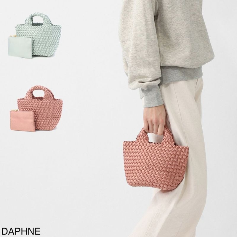 NAGHEDI ナゲディ トートバッグ/ハンドバッグ/St. Barths Petit Tote Satin セント バルト プチトート 小さめ メッシュ ネオプレン 軽量 編み込み レディース