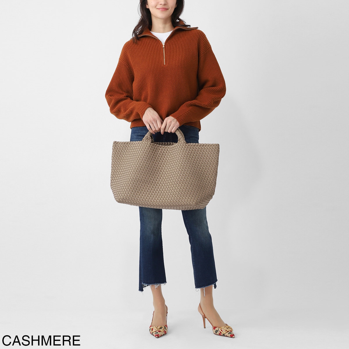 NAGHEDI ナゲディ トートバッグ/St. Barths Large Tote セント バース ラージ トート ポーチ付き Lサイズ 小さめ メッシュ ネオプレン 軽量 編み込み レディース