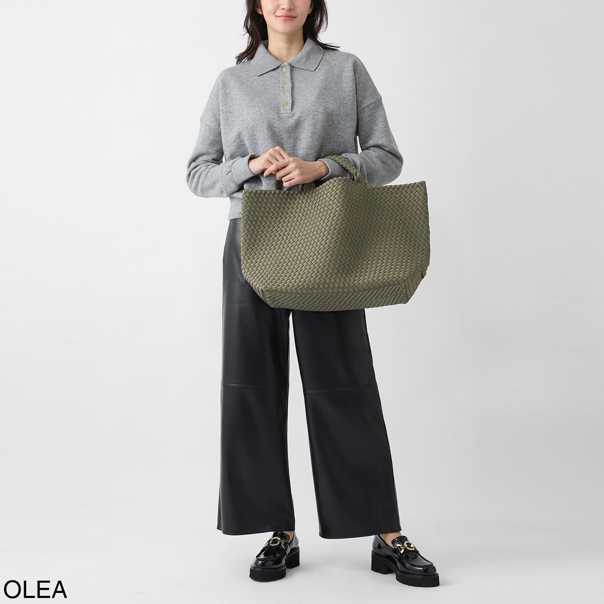 NAGHEDI ナゲディ トートバッグ/St. Barths Large Tote セント バース ラージ トート ポーチ付き Lサイズ 小さめ メッシュ ネオプレン 軽量 編み込み レディース