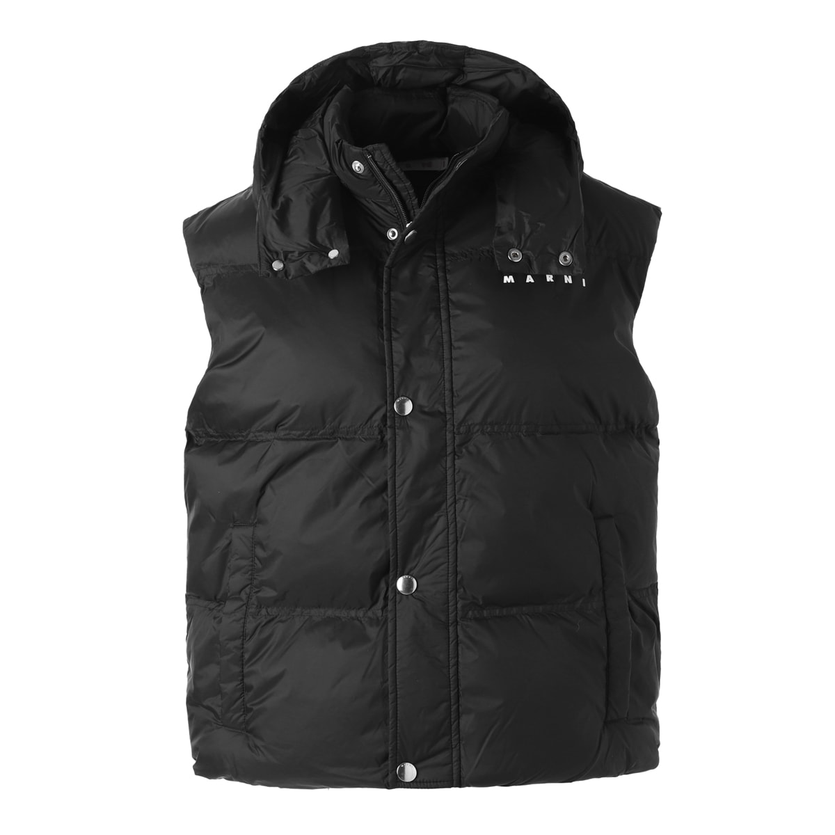 MARNI マルニ 中綿入りベスト/KIDS キッズ ガールズ ボーイズ/ロゴ スタンドネック フーディー 2WAY レディース