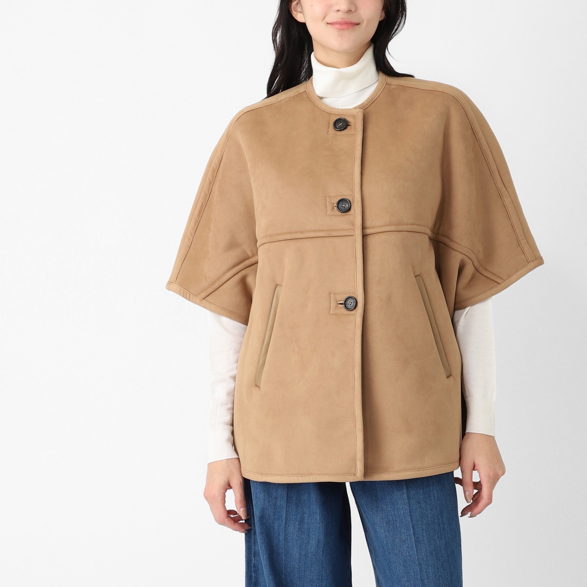 Max Mara マックスマーラ ケープ/ポンチョ/ZAZA ザザ テディベア フェイクムートン レディース