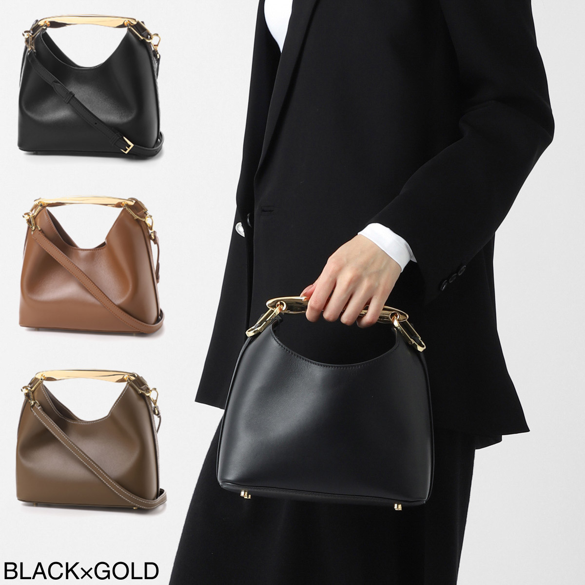 Elleme エレメ ハンドバッグ 2WAY/ショルダーバッグ/Small Boomerang Leather レディース