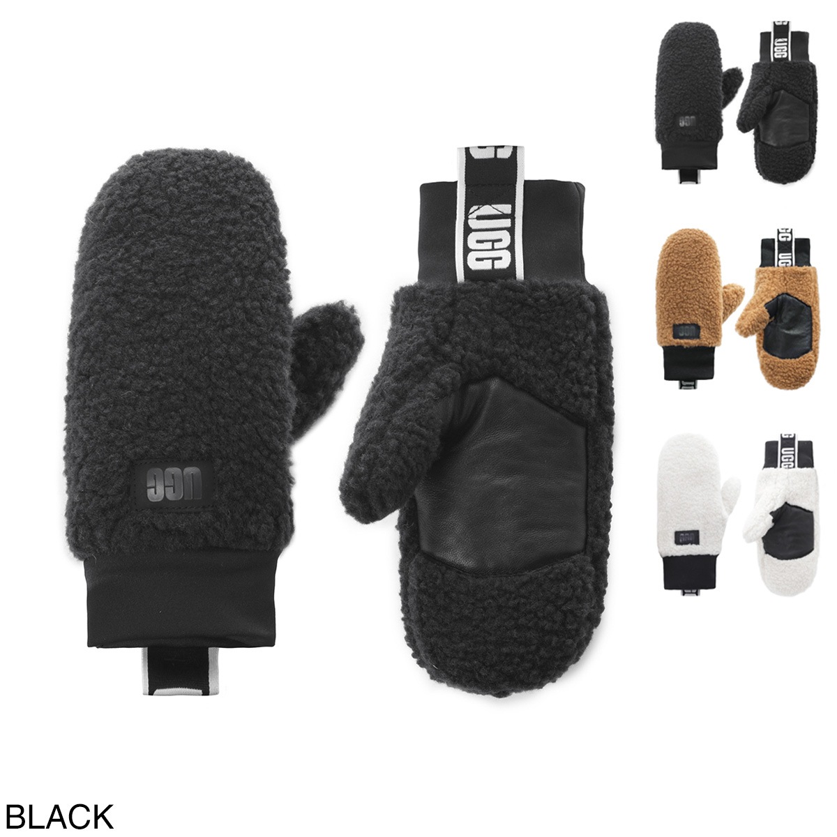 UGG Australia アグオーストラリア 手袋/ミトン/W UGGfluff MITTEN WITH LOGO TAPE レディース