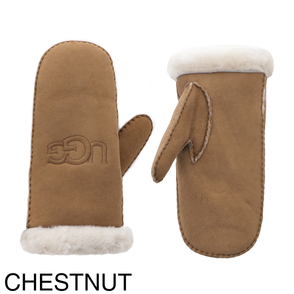 UGG Australia アグオーストラリア 手袋/ミトン/W SHEEPSKIN EMBROIDER MITTEN ロゴ刺繍 レディース