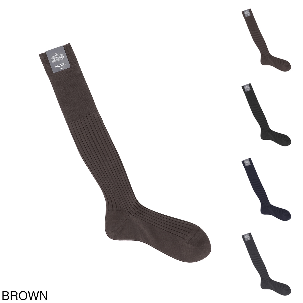 『ネコポス対応(3点まで)』HALISON ハリソン 靴下/ソックス/スーピマ ハイゲージ リブ ロングホーズ CL 相当サイズ:25～26cm メンズ