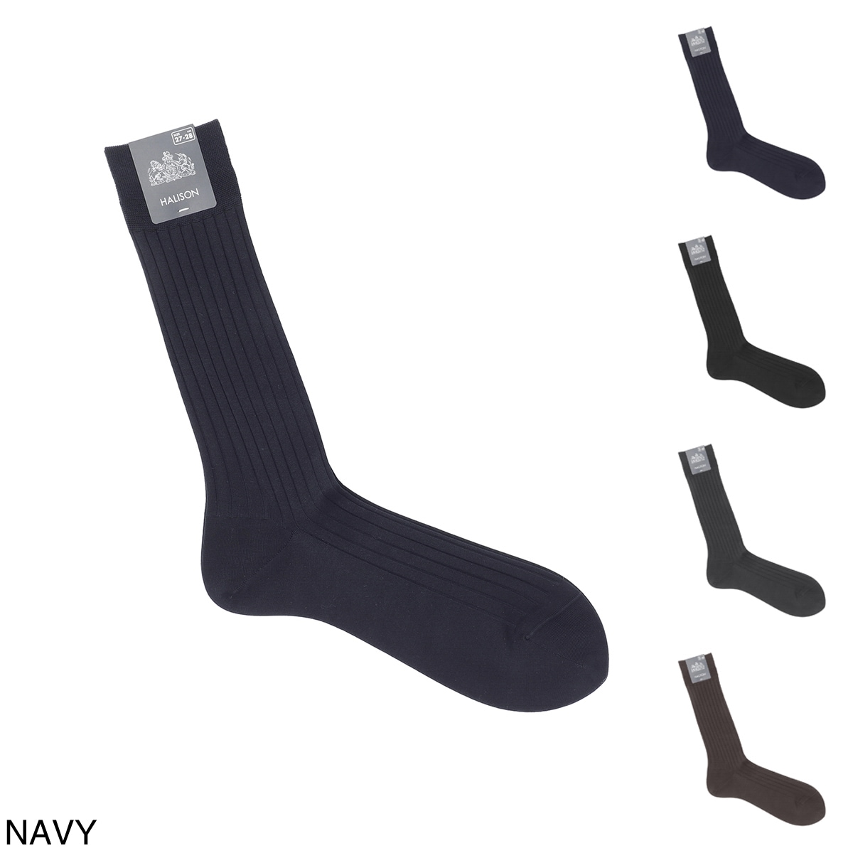 『ネコポス対応(5点まで)』HALISON ハリソン 靴下/ソックス/スーピマ ハイゲージ リブソックス CL 相当サイズ:27～28cm メンズ