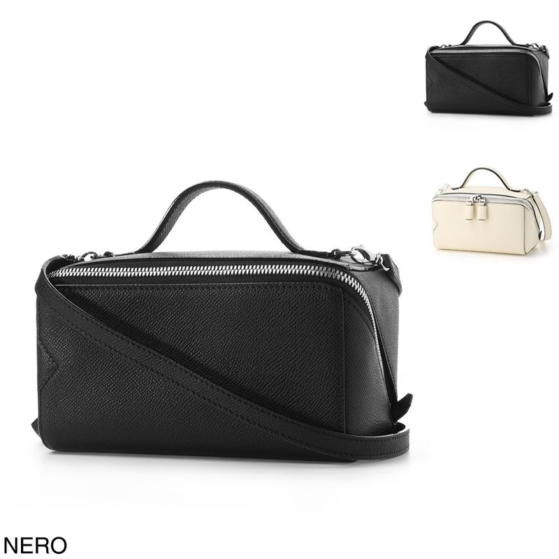Valextra ヴァレクストラ クロスボディバッグ/バニティバッグ ビューティーケース/V-LINE CROSSBODY VANITY BAG Vライン ビューティーケース マイクロ レディース