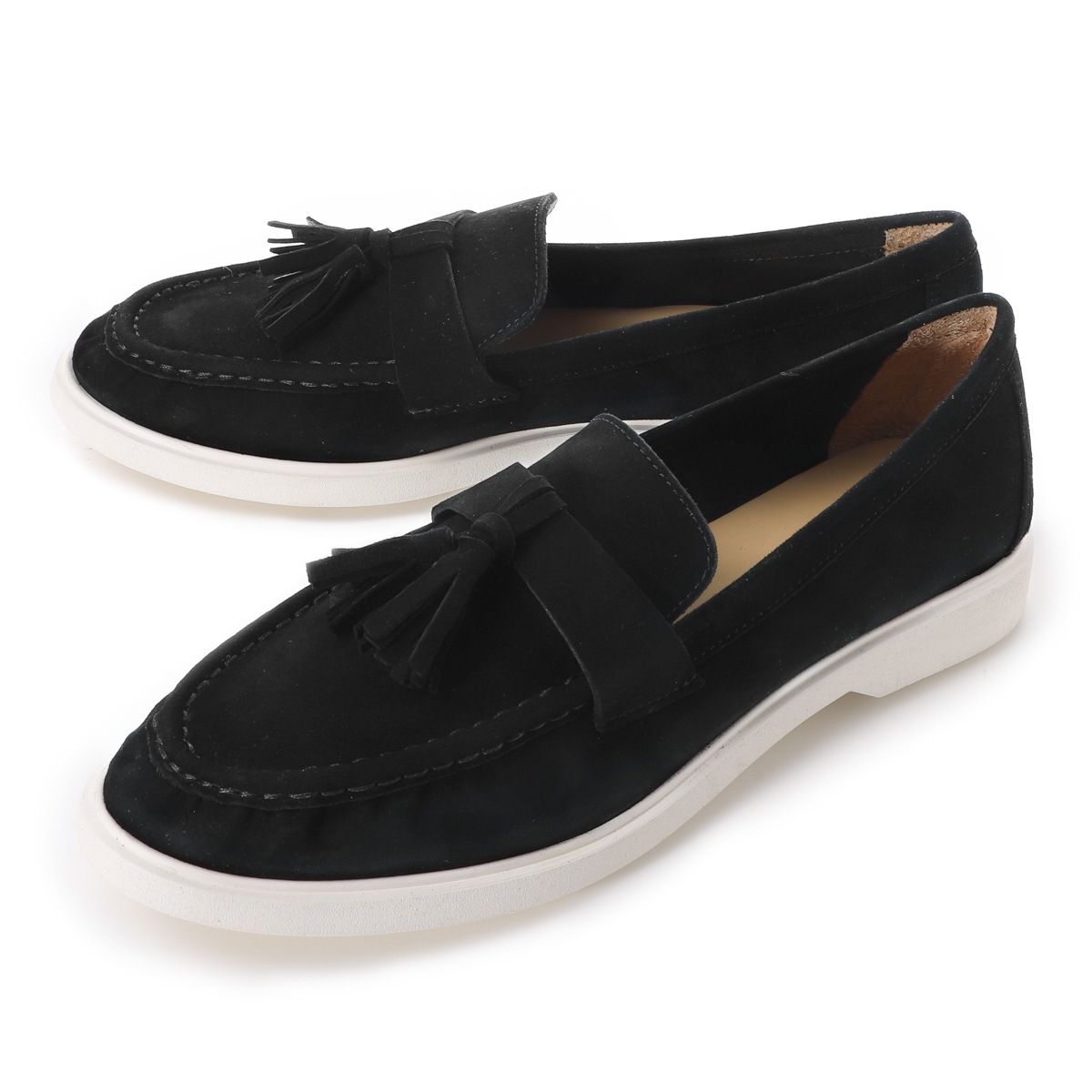 PASCUCCI パスクッチ タッセルローファー/CHIC スエード モールドソール オフィスカジュアル【大きいサイズあり】 レディース
