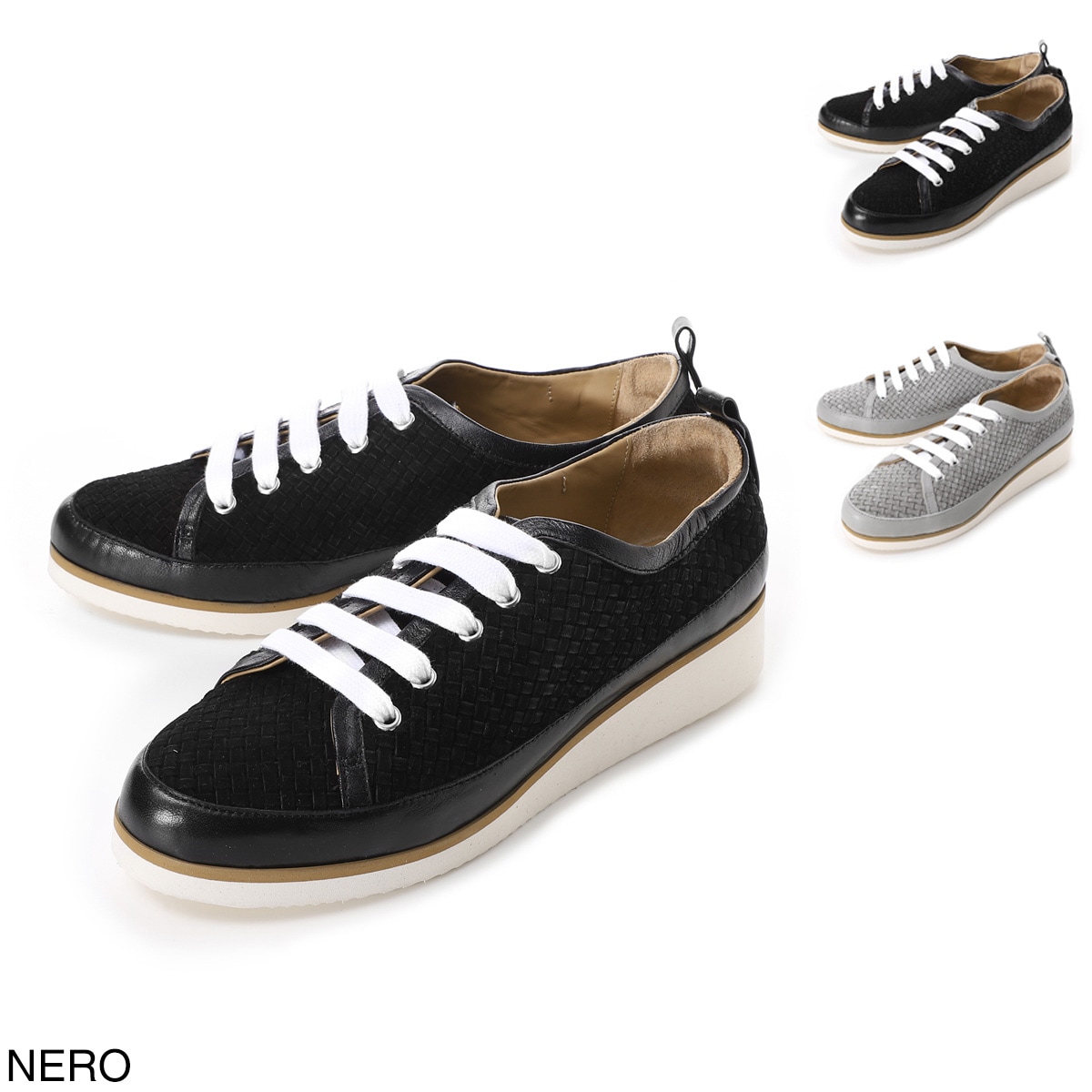 PASCUCCI パスクッチ スニーカー/UNA スエード イントレチャート モールドソール オフィスカジュアル【大きいサイズあり】 レディース