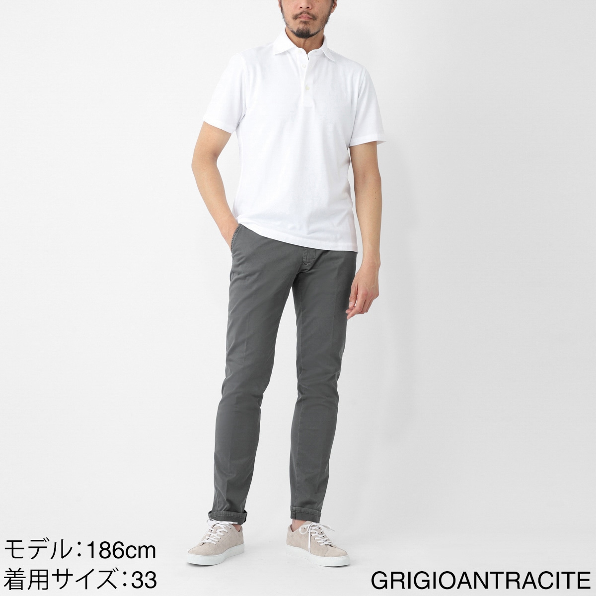 【INCOTEX】(インコテックス)SLIM/30/チノ/ブルー綿100 美品 INCOTEX SLACKS インコテックス スラックス コットンパンツ/チノパン
