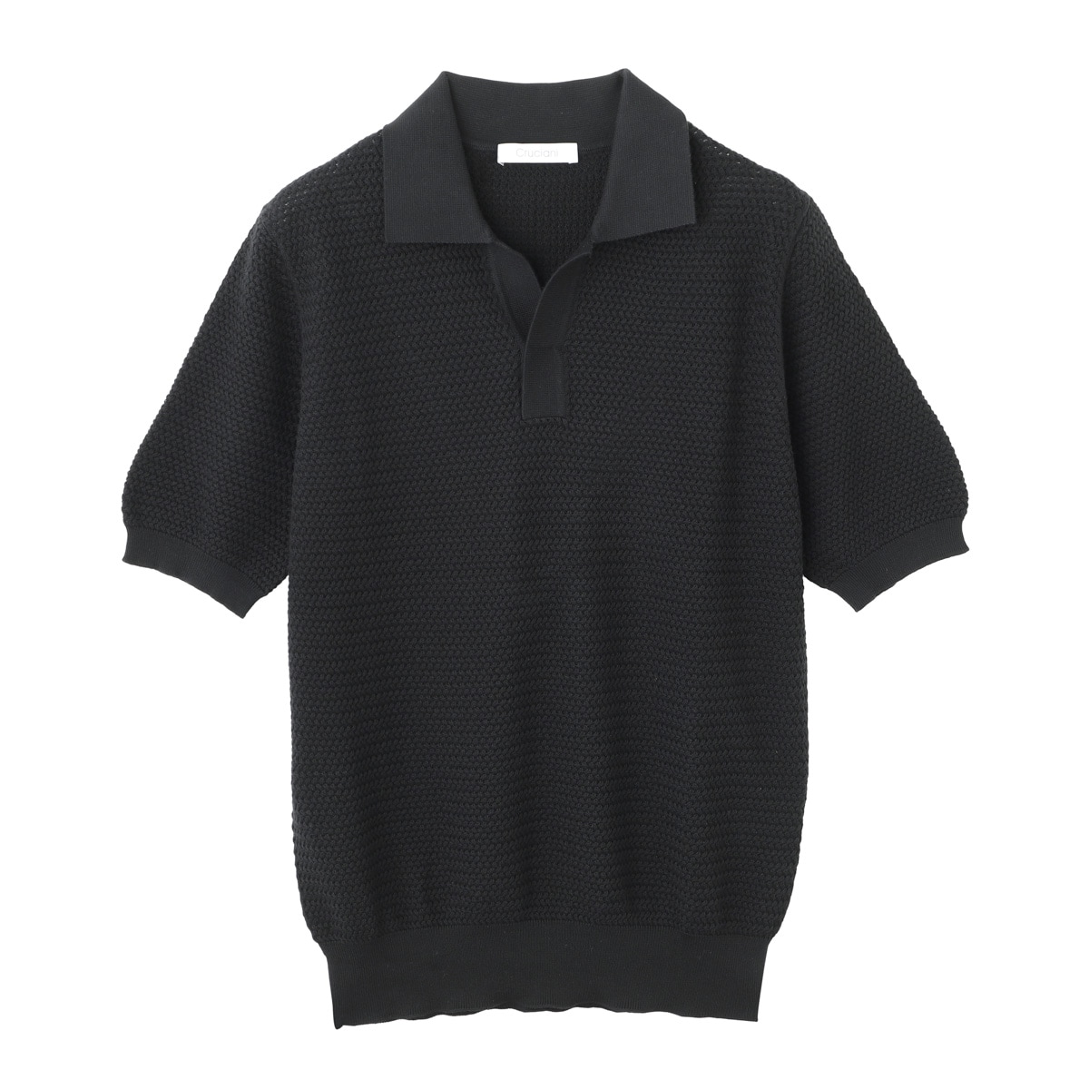 Cruciani 黒 ポロシャツ Cruciani クルチアーニ ニットポロシャツ/スキッパーポロシャツ