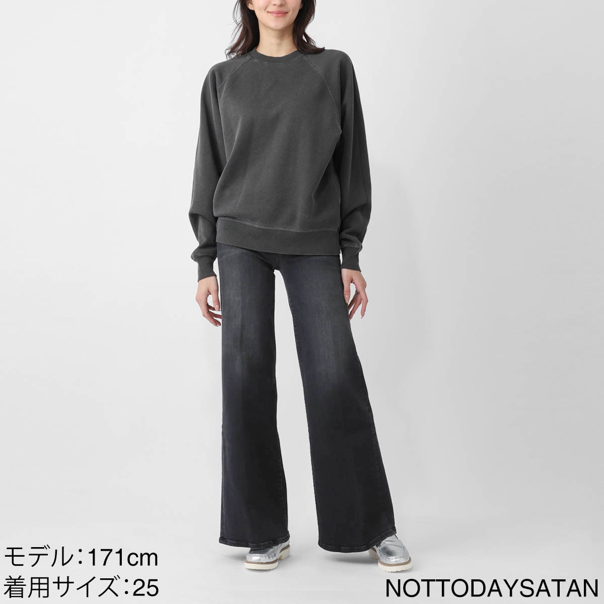 MOTHER マザー ジップフライジーンズ/ワイドフレアジーンズ/THE HUSTLER ROLLER SNEAK ワイド ストレート フレアデニムパンツ レディース