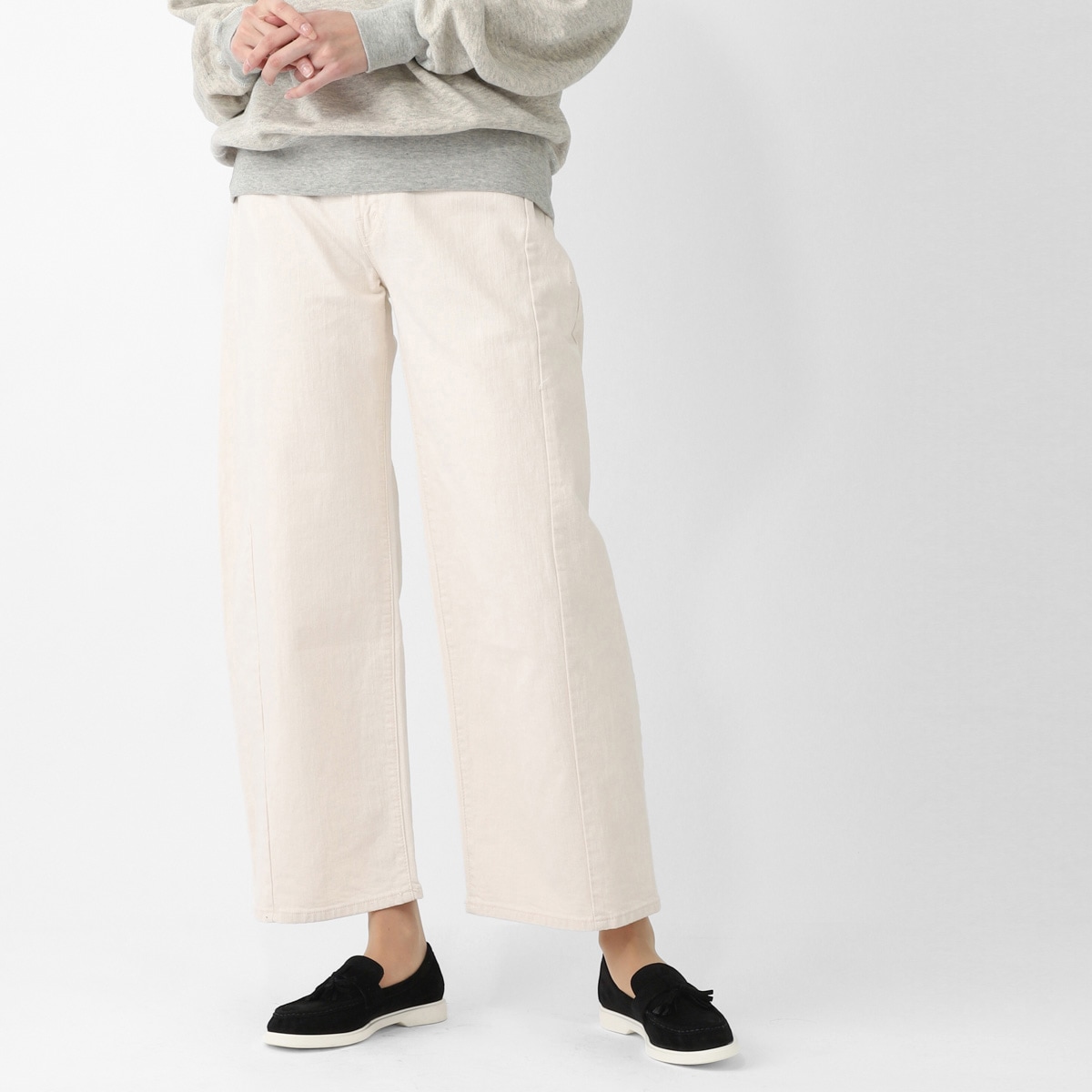 MOTHER マザー ジップフライジーンズ/THE HALF PIPE ANKLE ワイドカーブ デニムパンツ アンクル丈 レディース