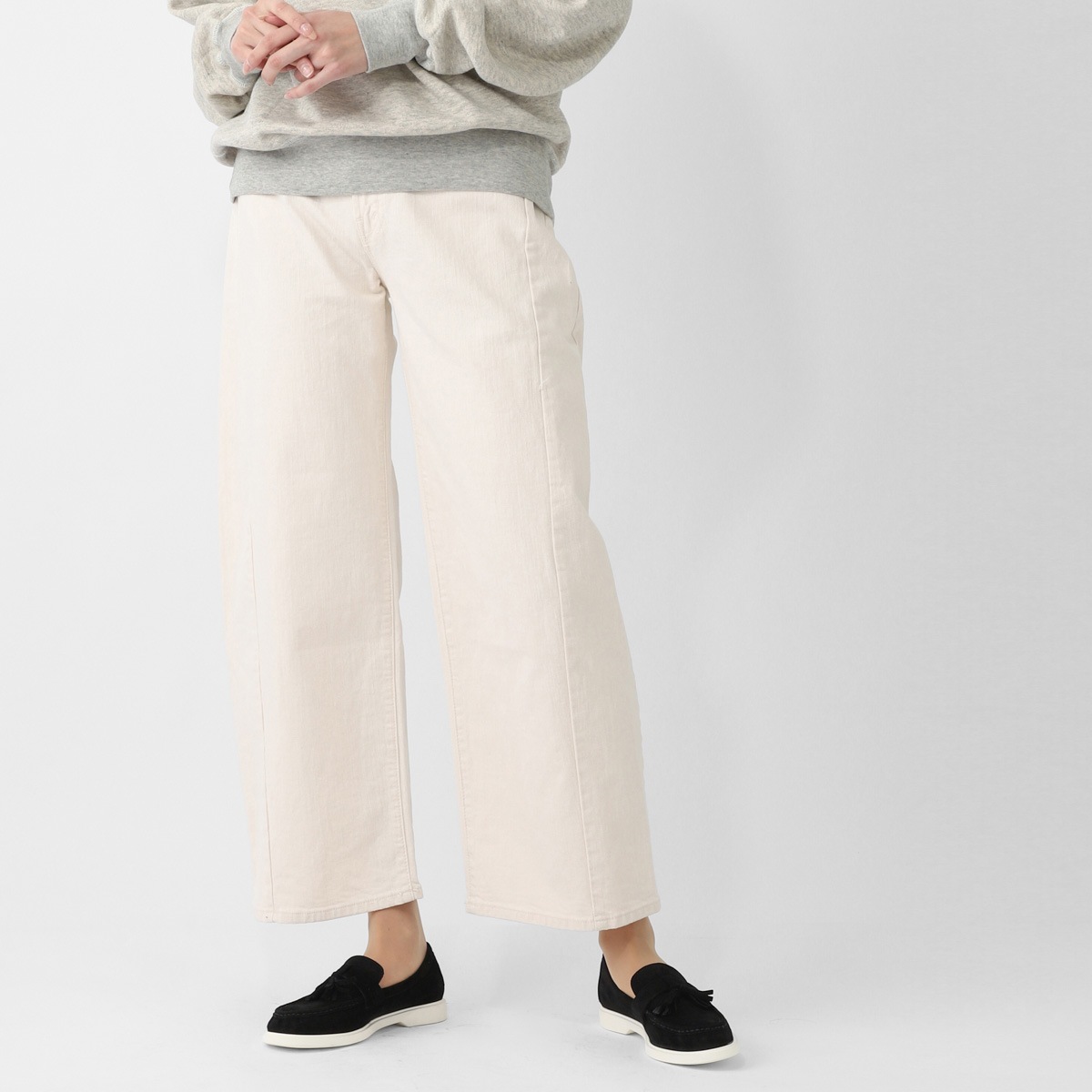 MOTHER マザー ジップフライジーンズ/THE HALF PIPE ANKLE ワイドカーブ デニムパンツ アンクル丈 レディース