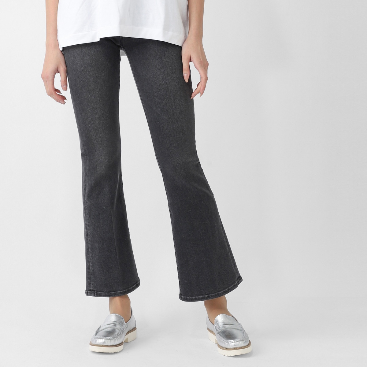 MOTHER マザー ジップフライジーンズ/フレアジーンズ/THE WEEKENDER ストレッチ フレアデニムパンツ レディース