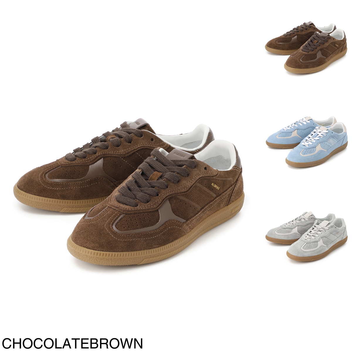 LサイズのTea Party Shoes(ブラウン) ALOHAS アロハス スニーカー/TB.490 Rife Leather Sneakers スエード