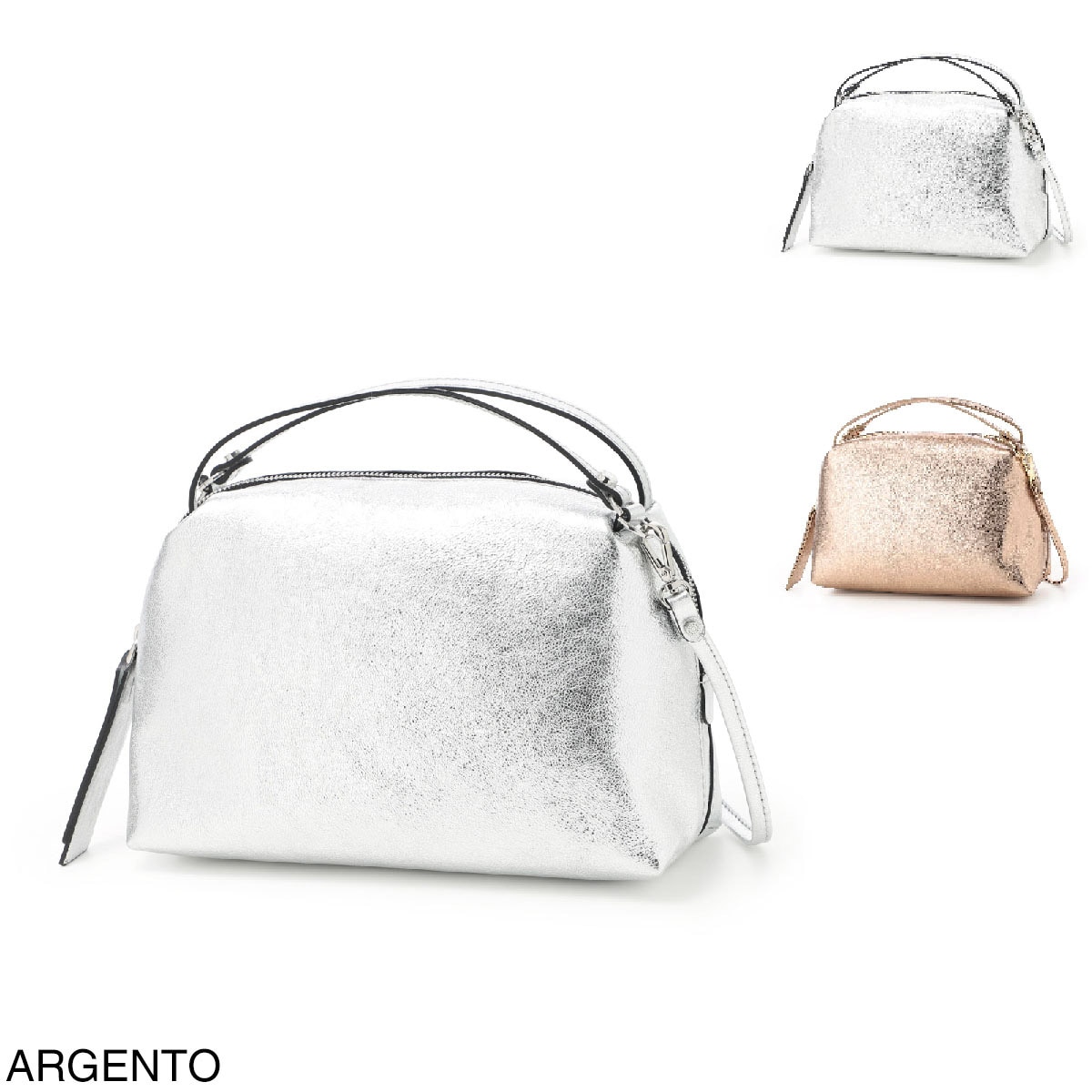 GIANNI CHIARINI ジャンニ キアリーニ ハンドバッグ 2WAY/ショルダーバッグ/ALIFA M アリファ メタリック シルバー レディース