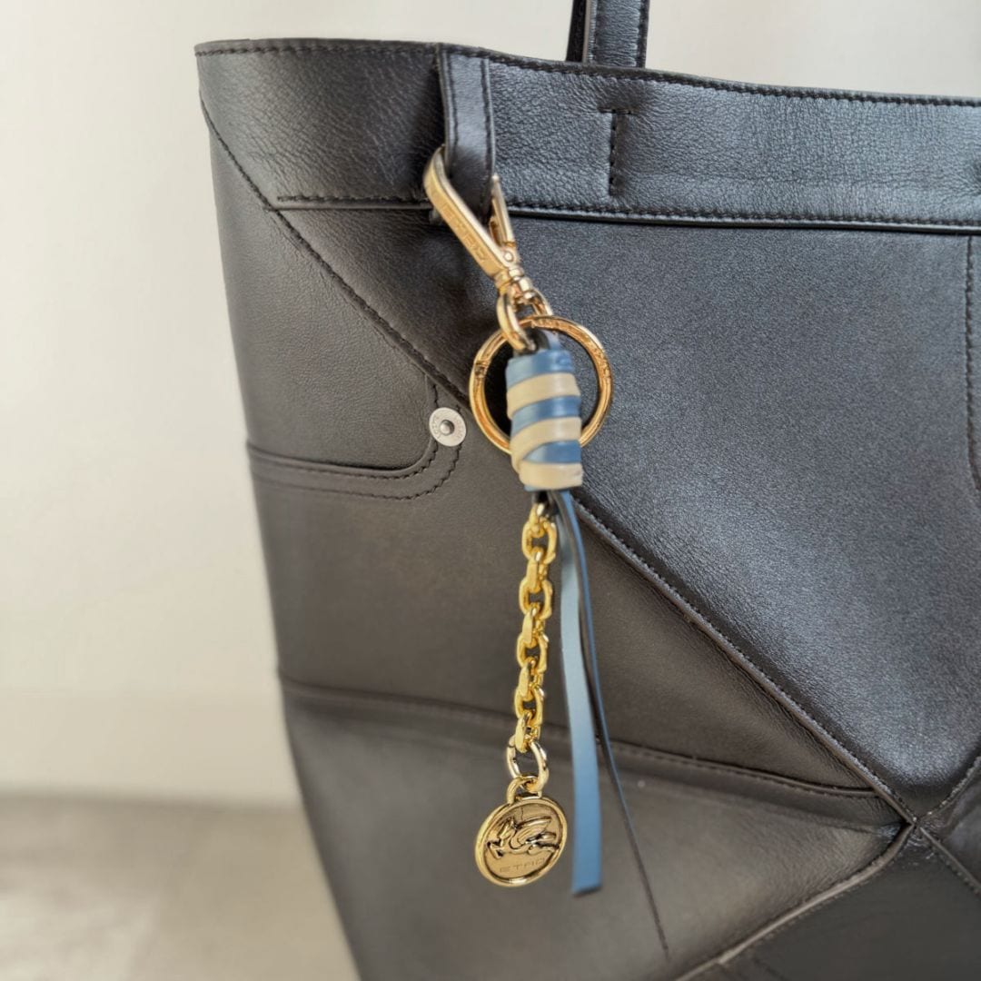 ETRO エトロ キーチャーム/バッグチャームMIX/LEATHER CHARM WITH CHAIN AND PEGASO COIN ペガソ コイン レザー チャーム レディース