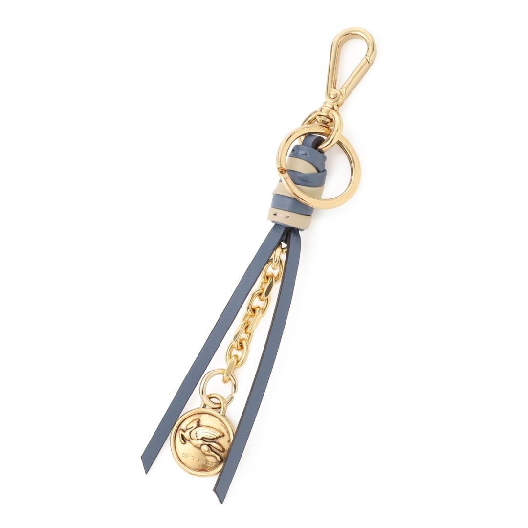 ETRO エトロ キーチャーム/バッグチャームMIX/LEATHER CHARM WITH CHAIN AND PEGASO COIN ペガソ コイン レザー チャーム レディース