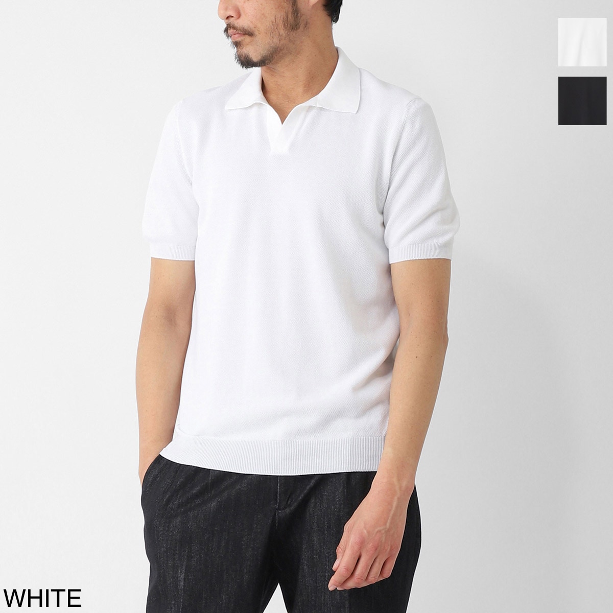 Gran Sasso グランサッソ ニットポロシャツ/スキッパーポロシャツ/SKIPPER M/M FRESH COTTON フレッシュコットン【大きいサイズあり】 メンズ
