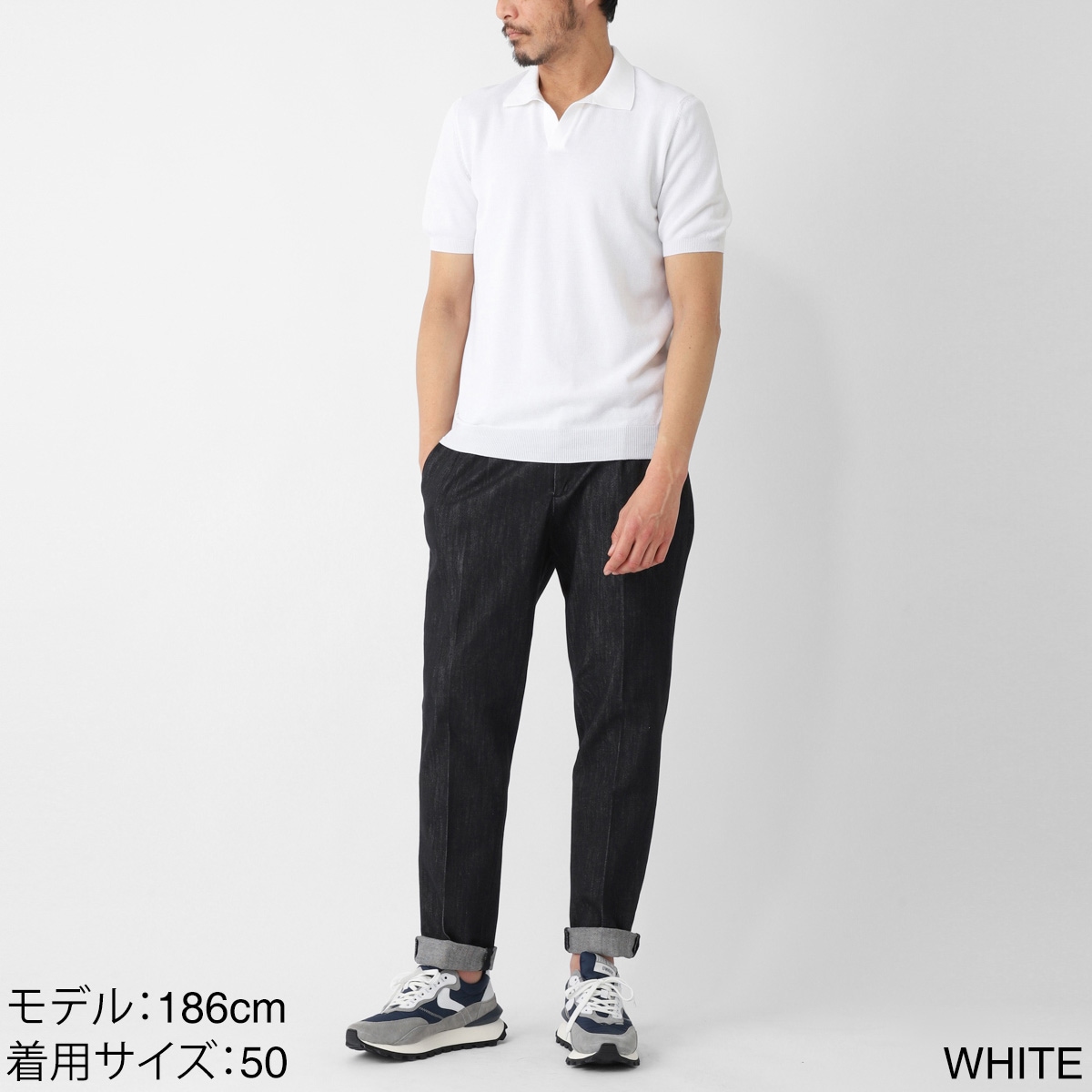 Gran Sasso グランサッソ ニットポロシャツ/スキッパーポロシャツ/SKIPPER M/M FRESH COTTON フレッシュコットン【大きいサイズあり】 メンズ