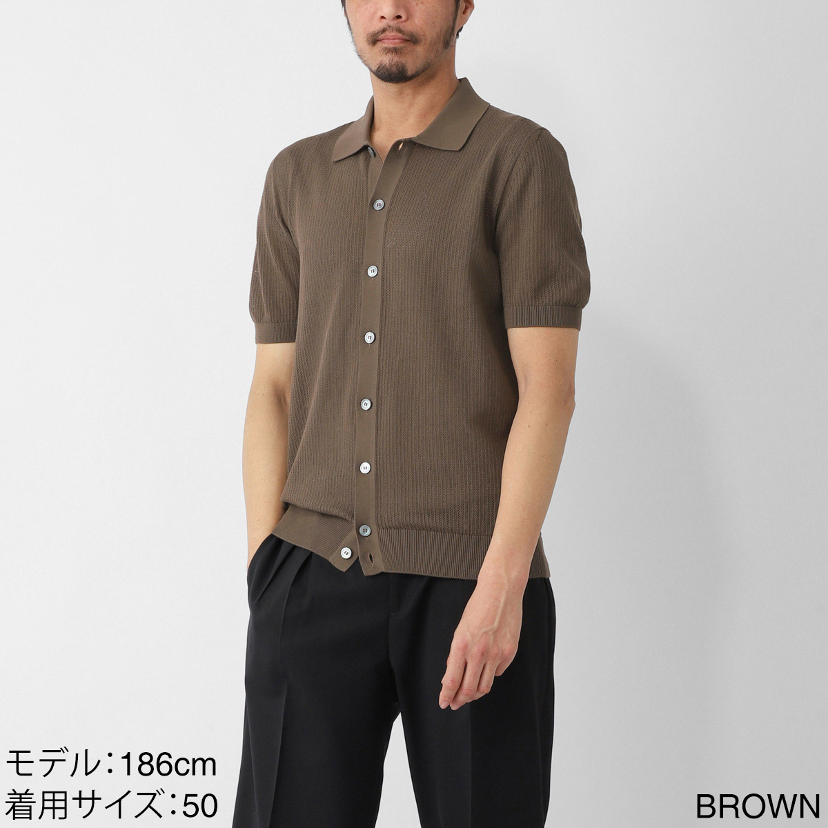 Gran Sasso グランサッソ 半袖ニットシャツ/FRESH COTTON SHORT SLEEVE KNIT SHIRT フレッシュコットン【大きいサイズあり】 メンズ