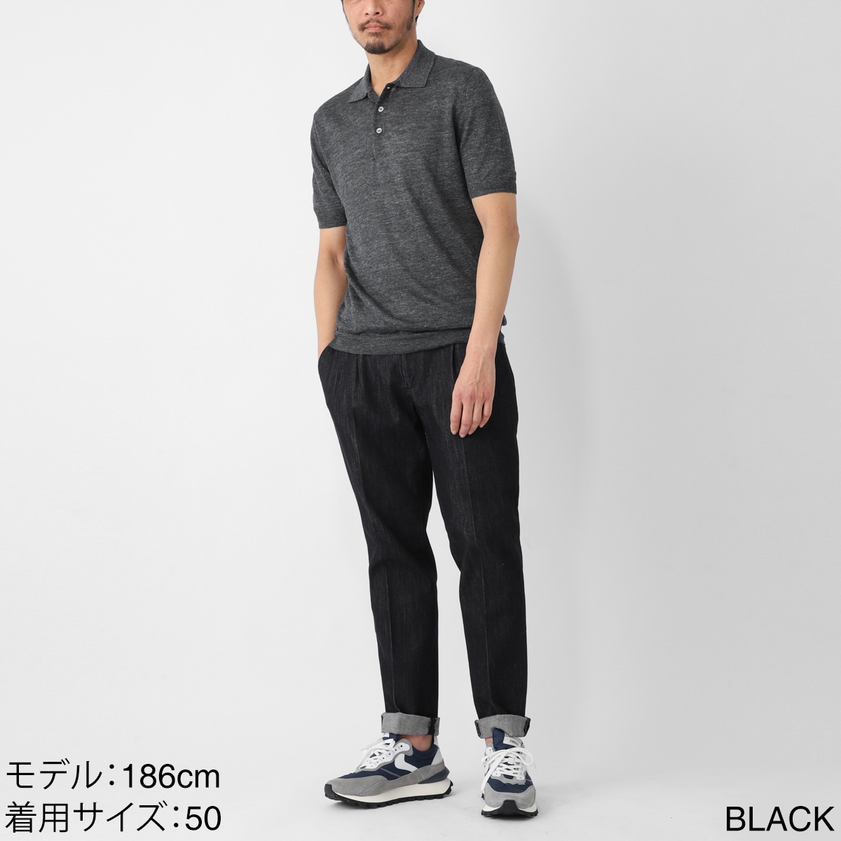 Gran Sasso グランサッソ ニットリネンポロシャツ/KNITTED LINEN POLO【大きいサイズあり】 メンズ