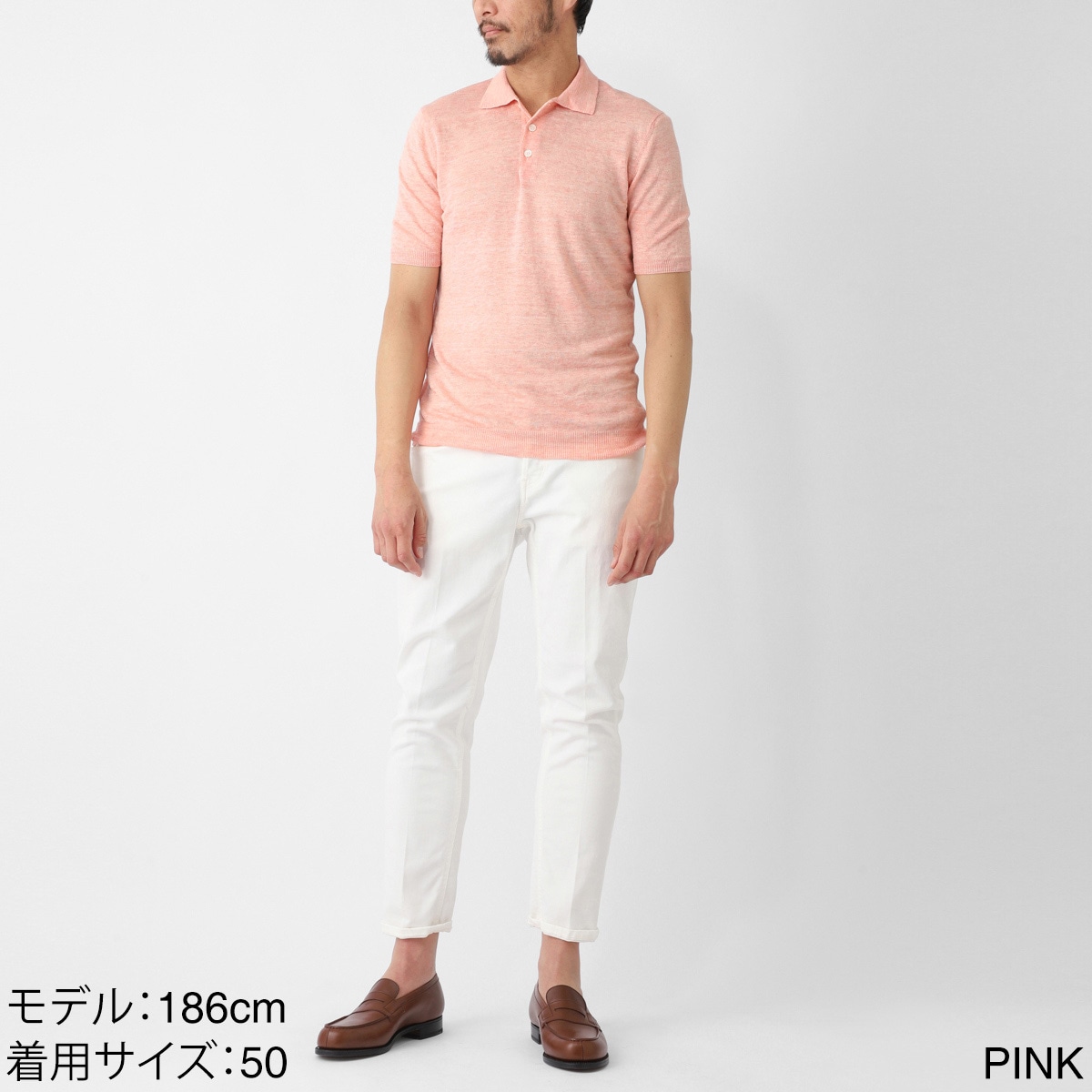 Gran Sasso グランサッソ ニットリネンポロシャツ/KNITTED LINEN POLO【大きいサイズあり】 メンズ