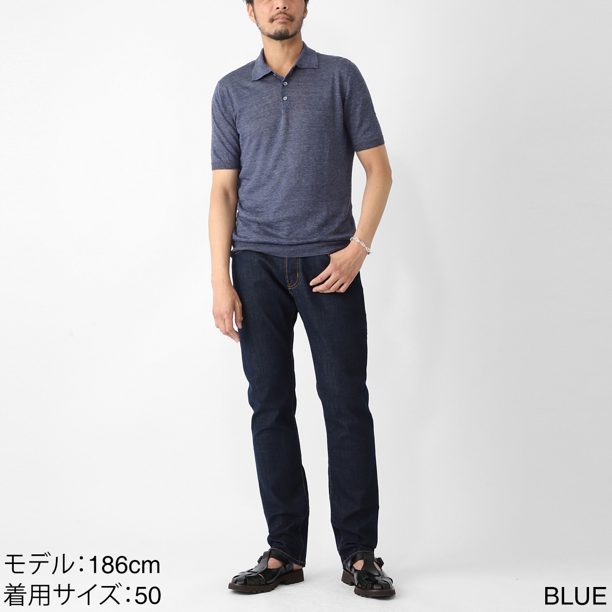 Gran Sasso グランサッソ ニットリネンポロシャツ/KNITTED LINEN POLO【大きいサイズあり】 メンズ