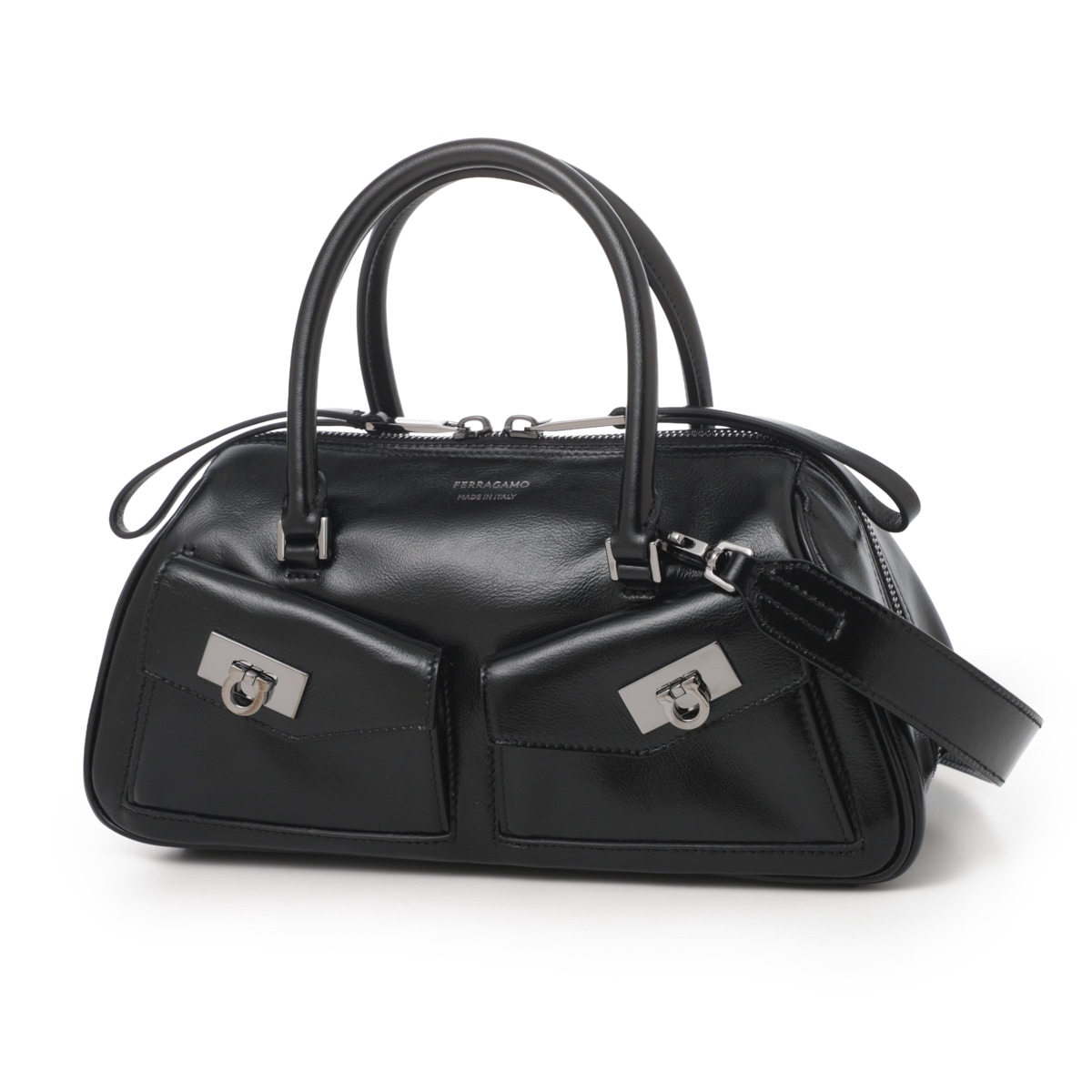 【訳あり】【アウトレット】FERRAGAMO フェラガモ ハンドバッグ 3WAY/ショルダーバッグ/MULTIPOCKET BOWLING BAG SMALL レディース