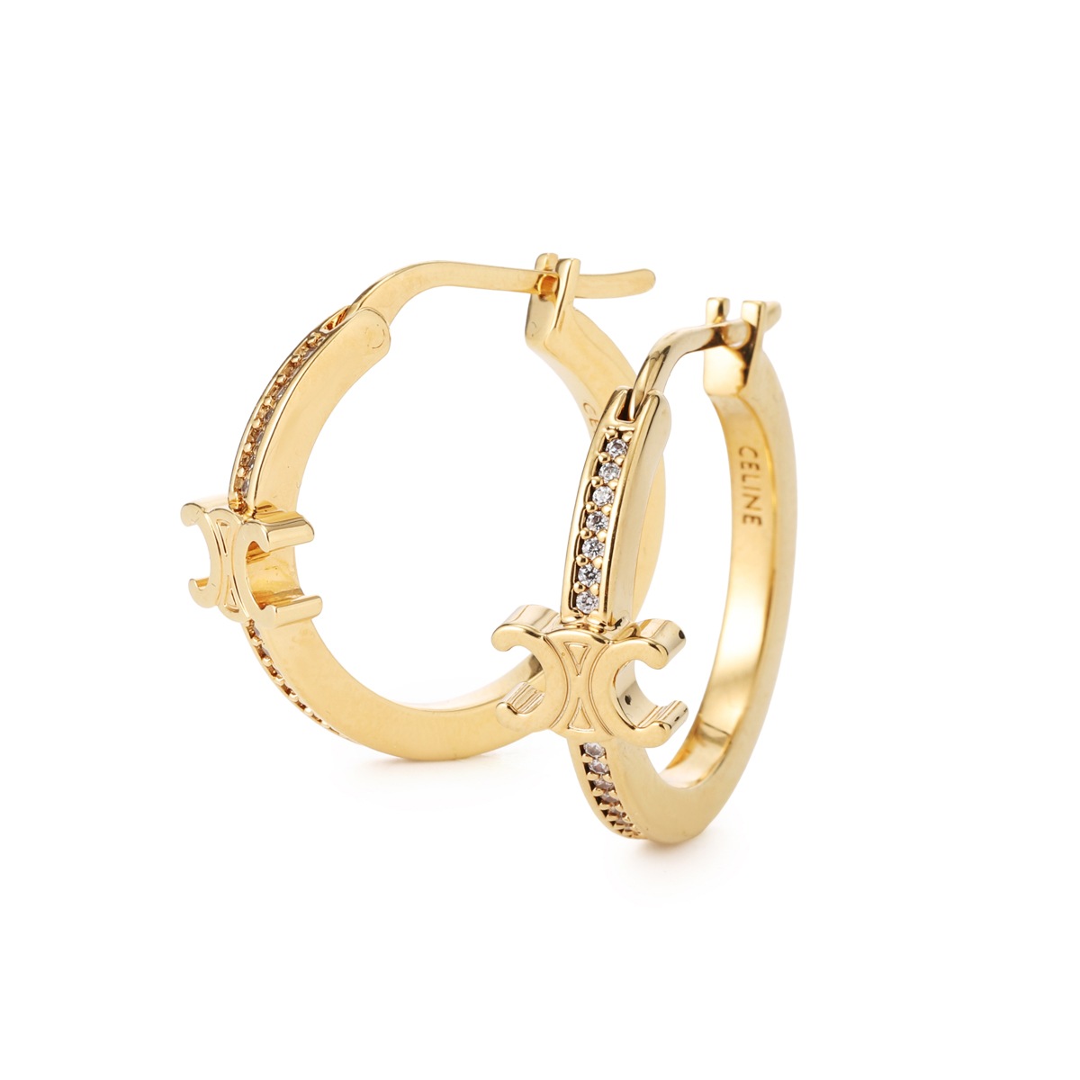 CELINE セリーヌ ピアス/フープピアス/TRIOMPHE SPARKLE HOOPS