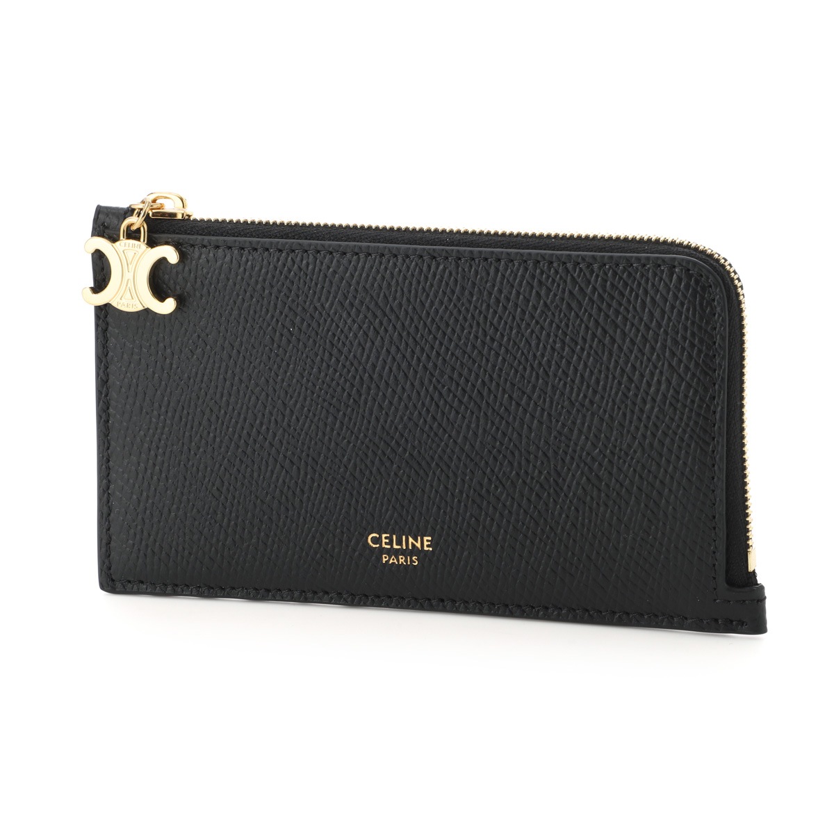 ◇セリーヌ　小銭入れ　ケース　財布　サークルロゴ　ブラック CELINE（セリーヌ） ロゴ 二つ折り財布（小銭入れあり） レザー