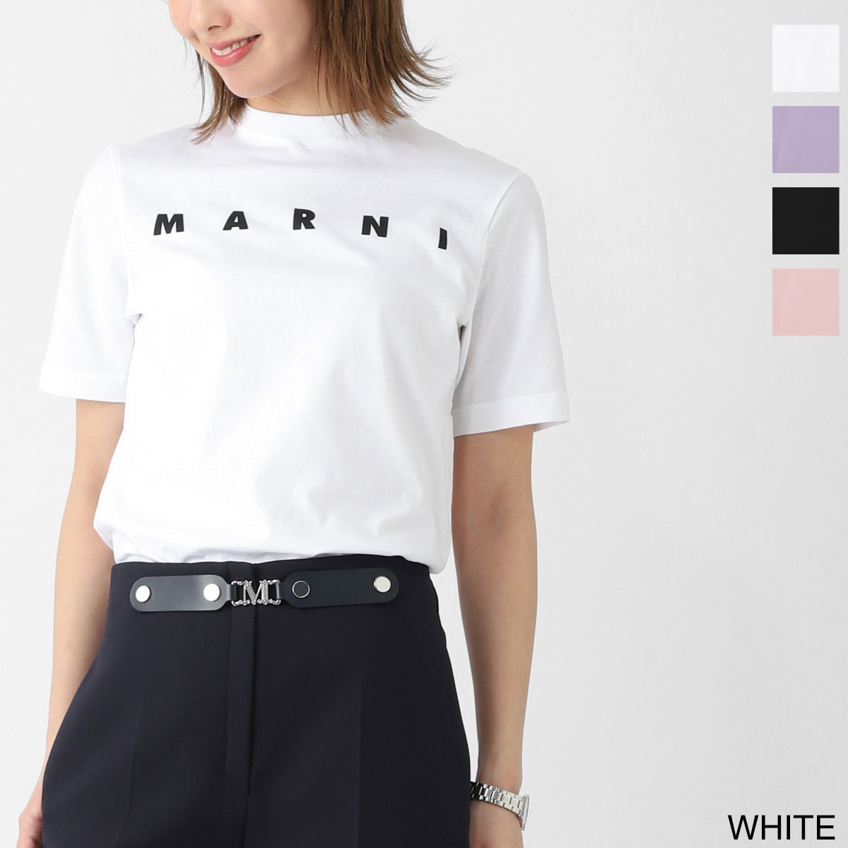 『ネコポス対応(1点まで)』MARNI マルニ クルーネックTシャツ/KIDS キッズ ガールズ/ロゴプリント Ｔシャツ レディース