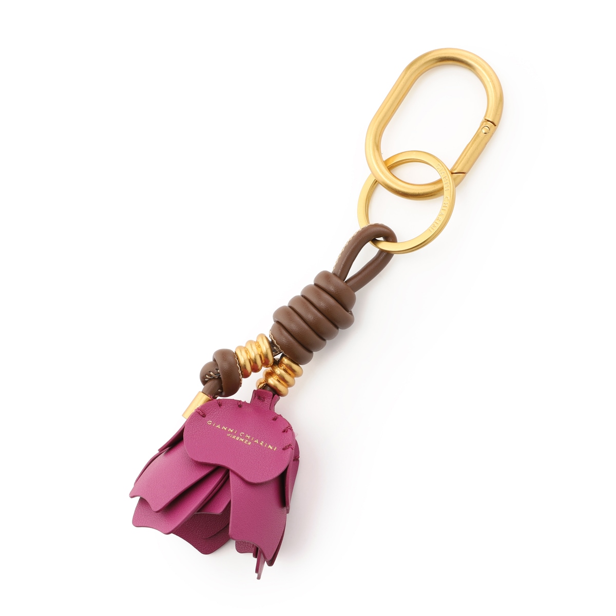 GIANNI CHIARINI ジャンニ キアリーニ キーリング/バッグチャーム/DESERT FLOWER CHARM レザー フラワーモチーフ バッグチャーム レディース