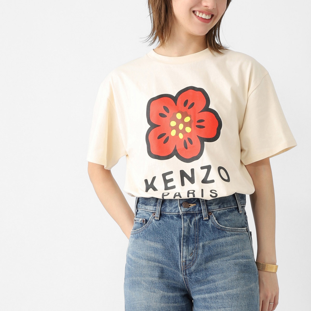 KENZO ケンゾー クルーネックTシャツ/KIDS キッズ/BOKE FLOWER プリント ロゴ レディース