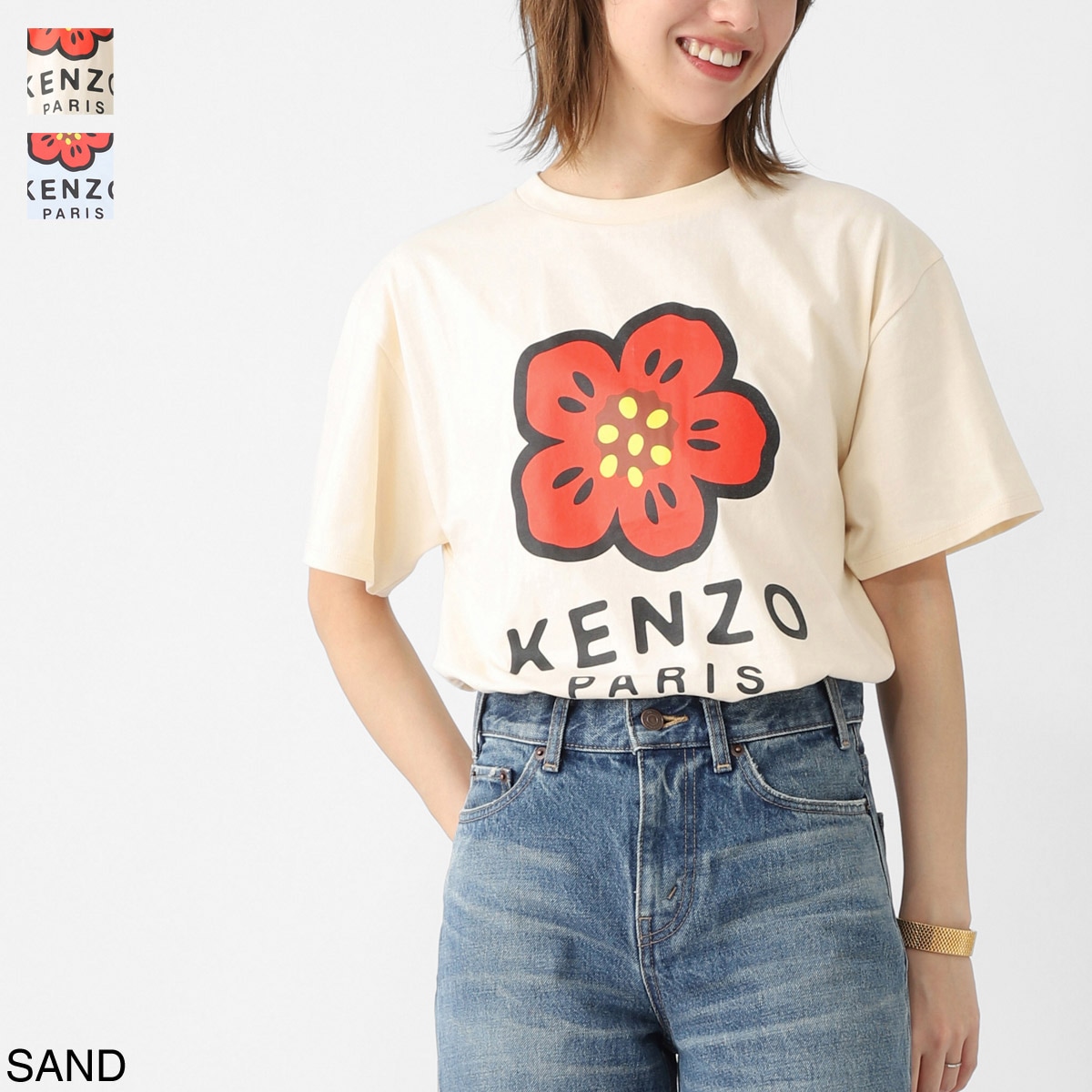 KENZO ケンゾー クルーネックTシャツ/KIDS キッズ/BOKE FLOWER プリント ロゴ レディース
