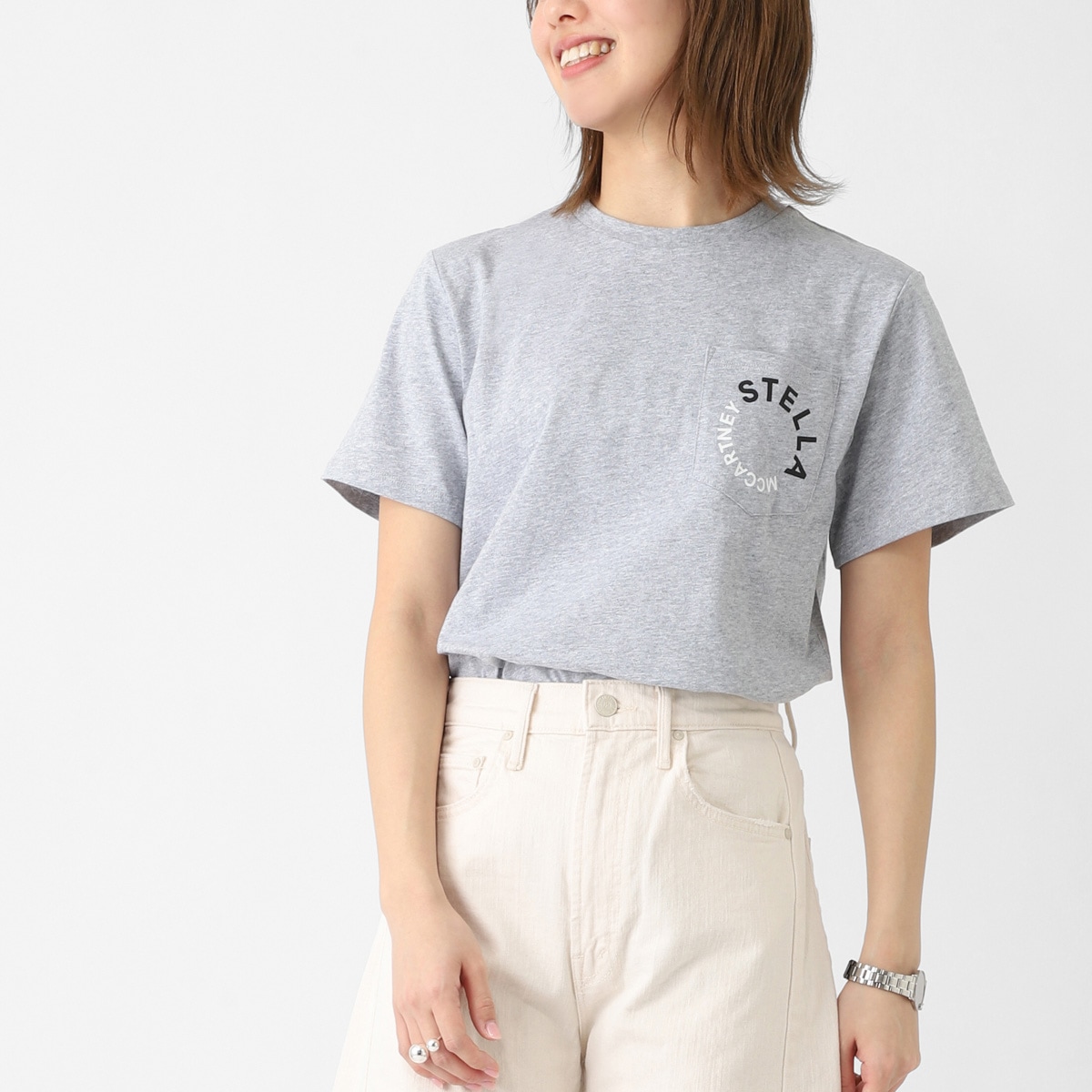 STELLA McCARTNEY ステラマッカートニー クルーネックTシャツ/KIDS キッズ ガールズ/ロゴT 胸ポケット レディース
