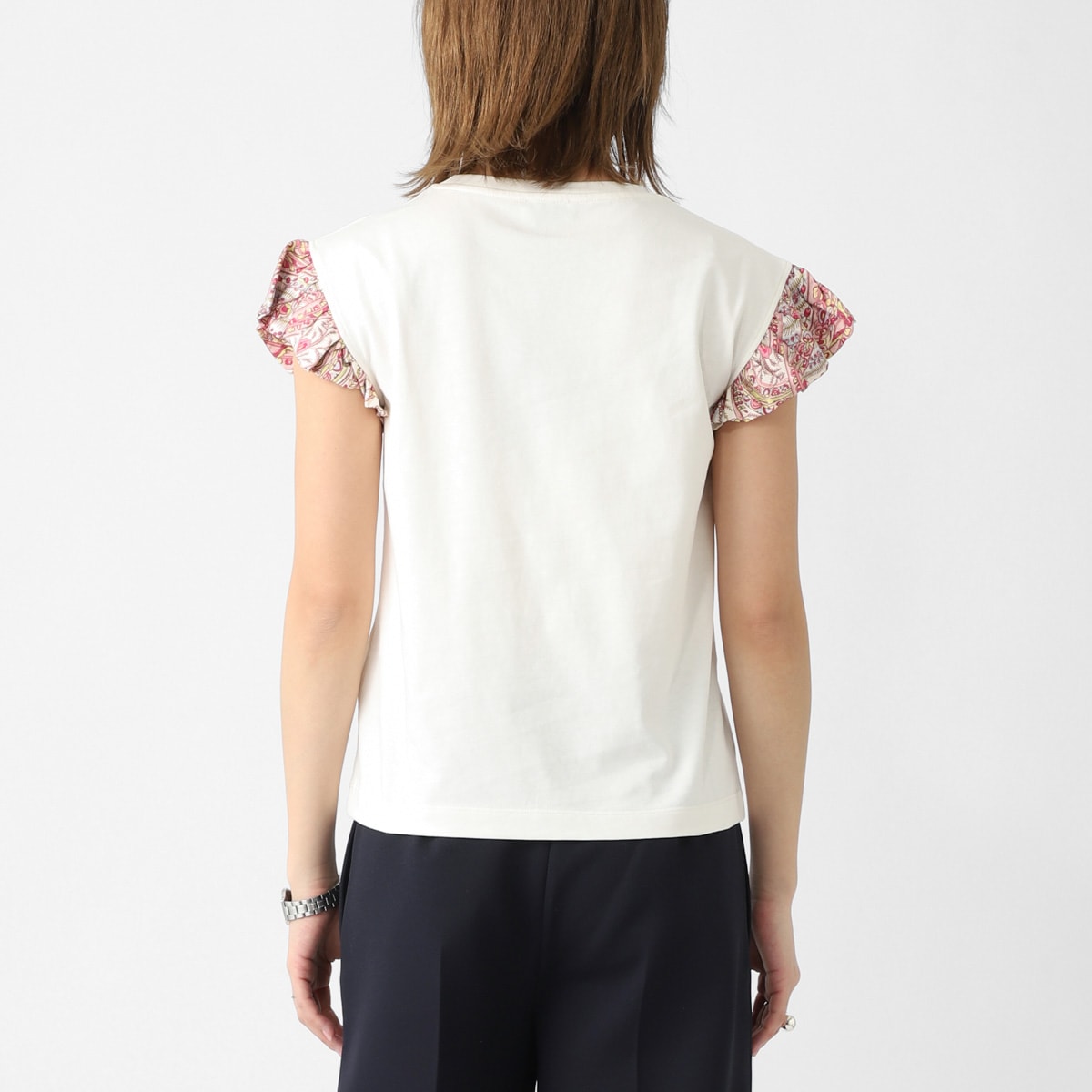ETRO エトロ クルーネックTシャツ/KIDS キッズ ガールズ/プリントロゴ ペガソ刺繍 フリル袖 レディース