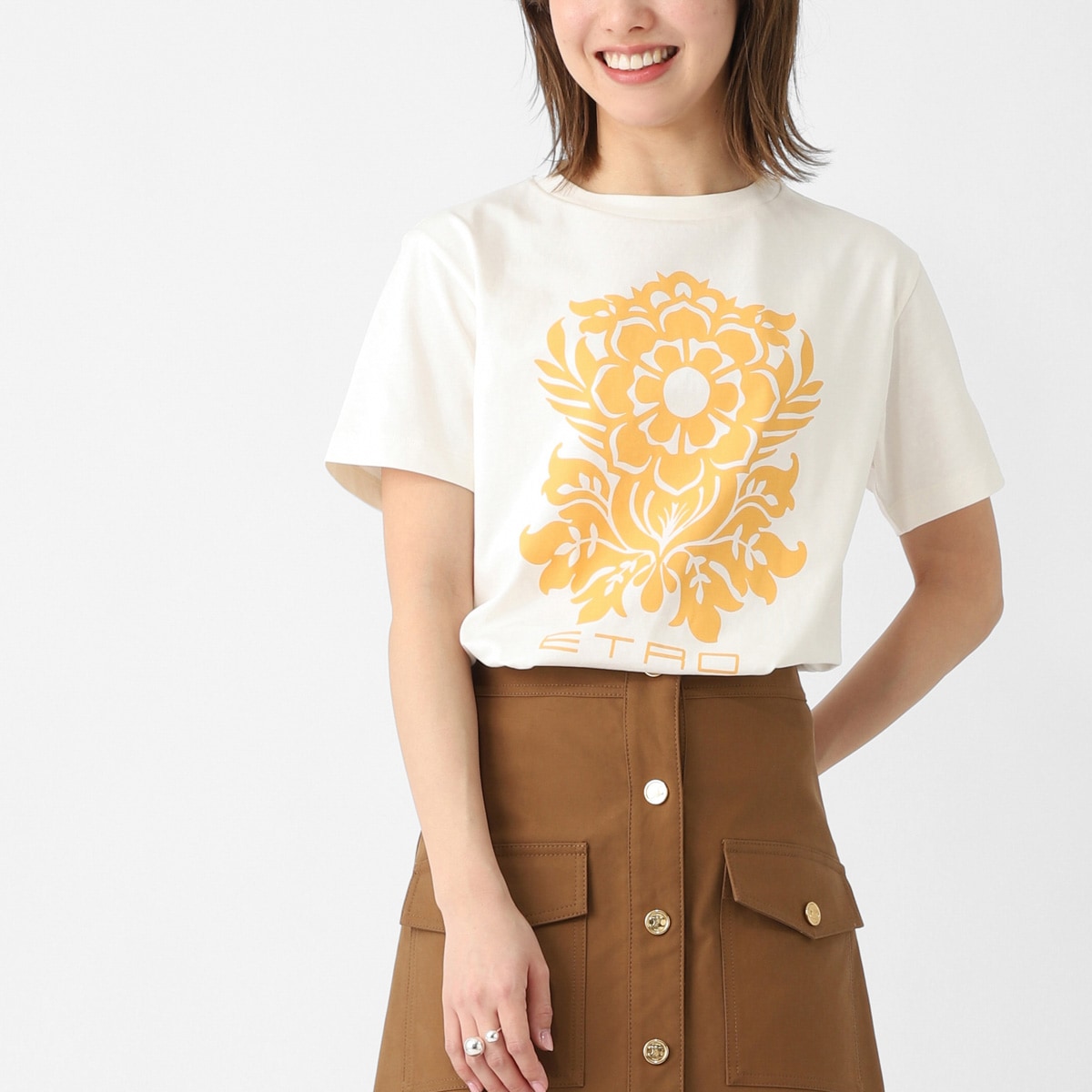 ETRO エトロ クルーネックTシャツ/KIDS キッズ ガールズ/プリントロゴ ペイズリー柄 レディース