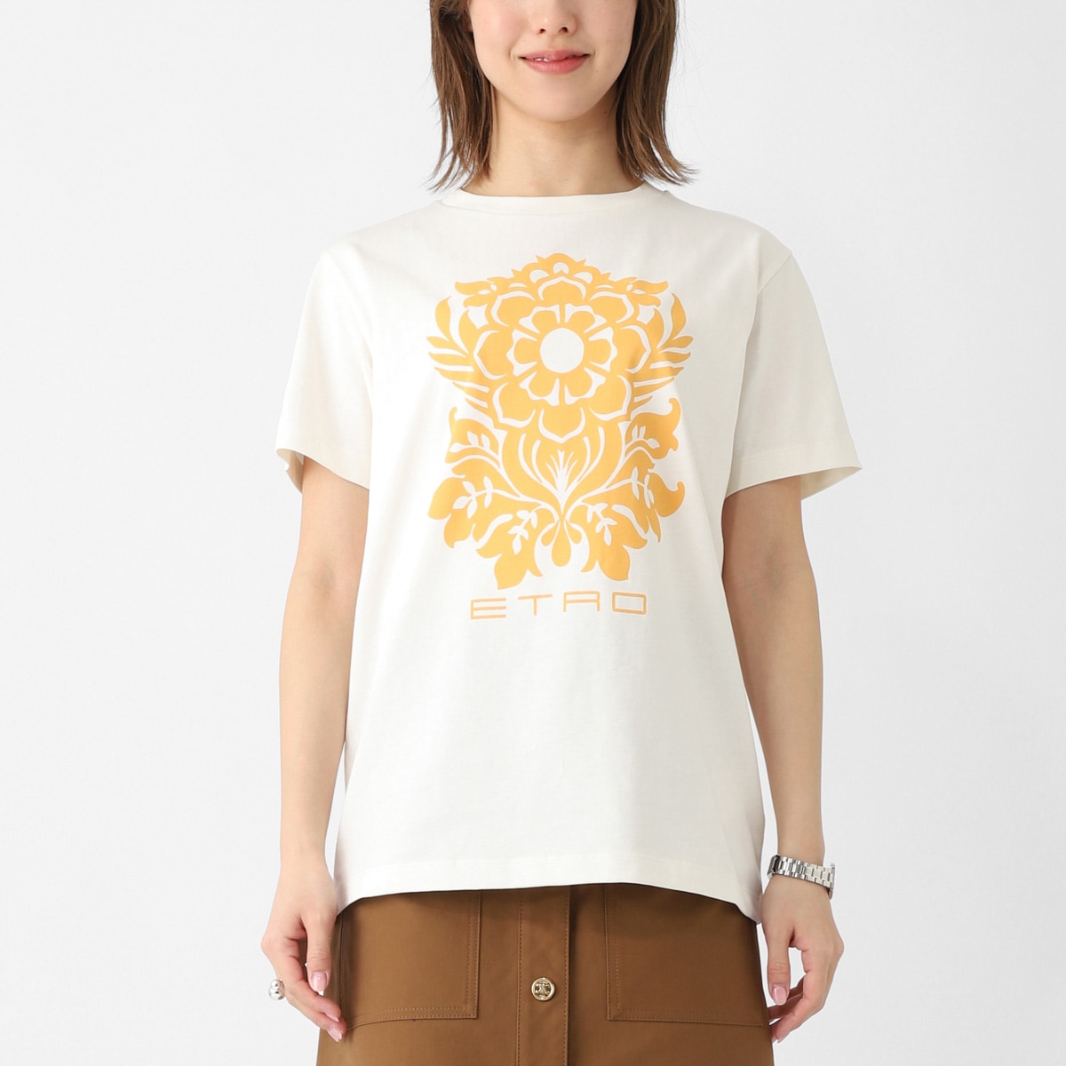ETRO エトロ クルーネックTシャツ/KIDS キッズ ガールズ/プリントロゴ ペイズリー柄 レディース