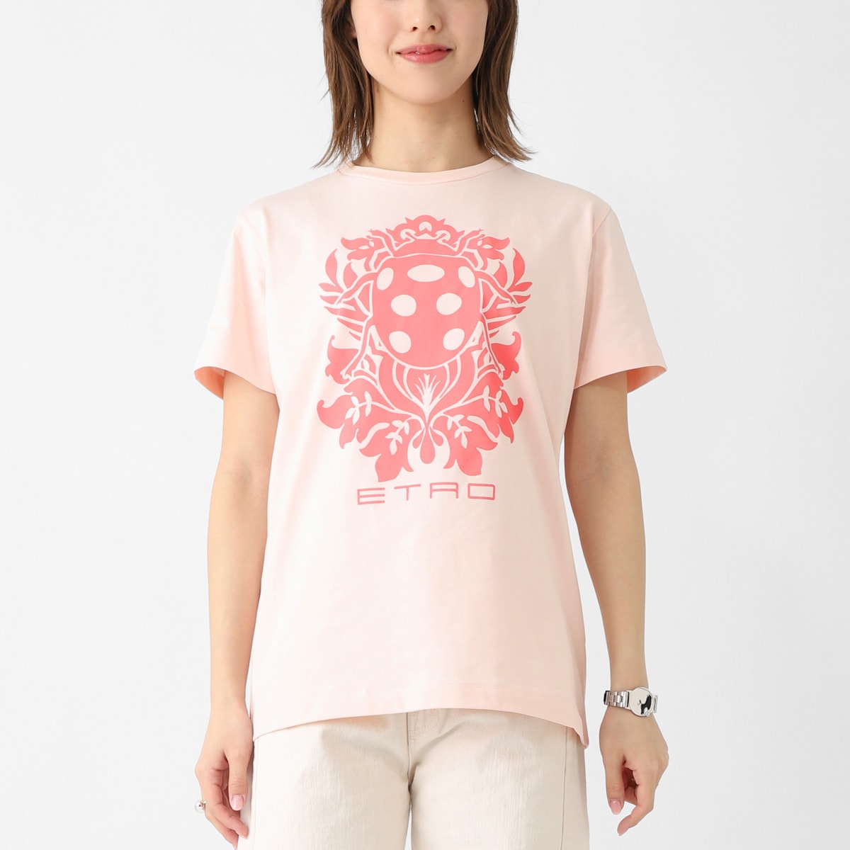 ETRO エトロ クルーネックTシャツ/KIDS キッズ ガールズ/プリントロゴ ペイズリー柄 レディース