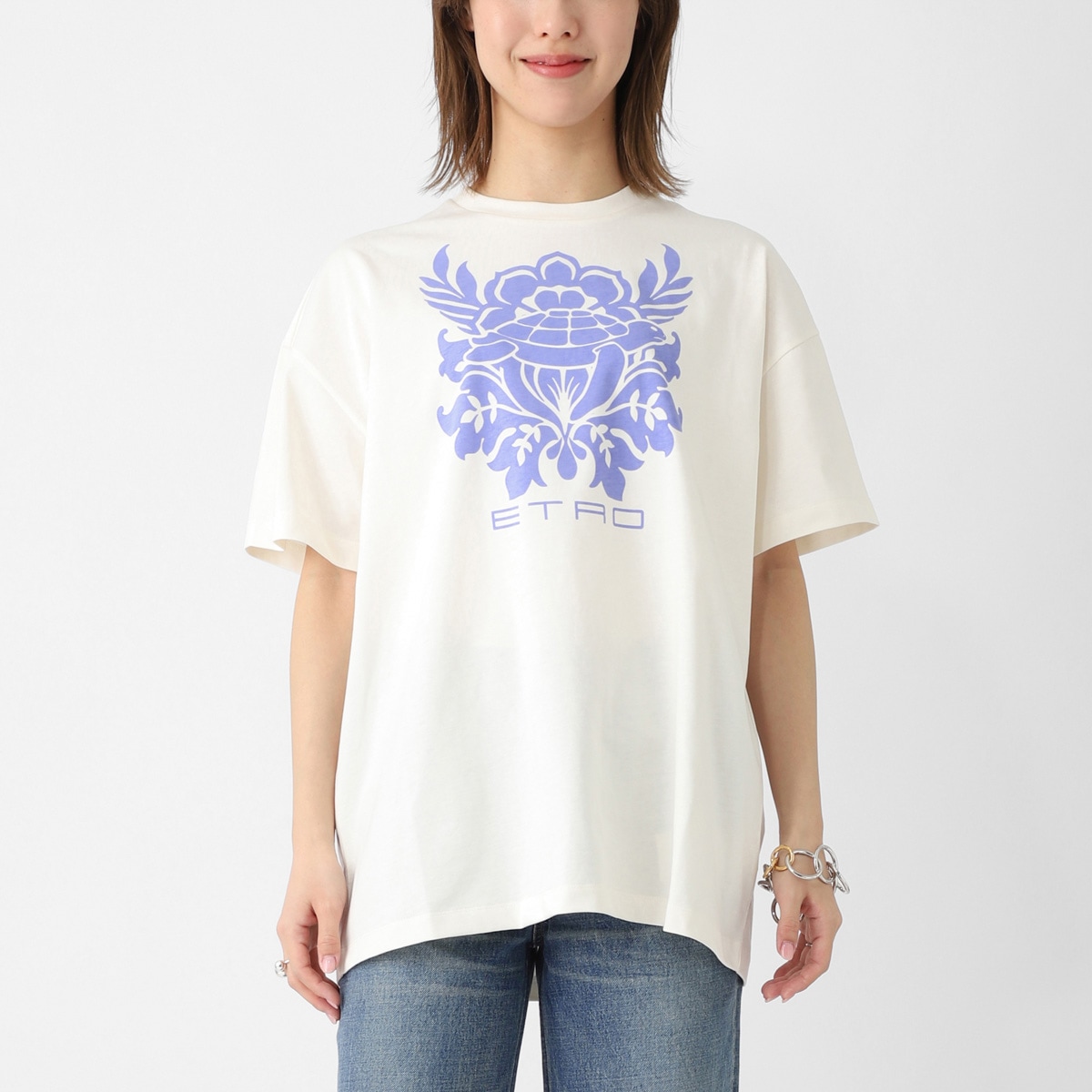 ETRO エトロ クルーネックTシャツ/KIDS キッズ ガールズ/プリントロゴ ペイズリー柄 レディース