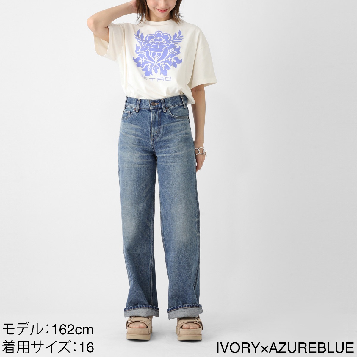 ETRO エトロ クルーネックTシャツ/KIDS キッズ ガールズ/プリントロゴ ペイズリー柄 レディース