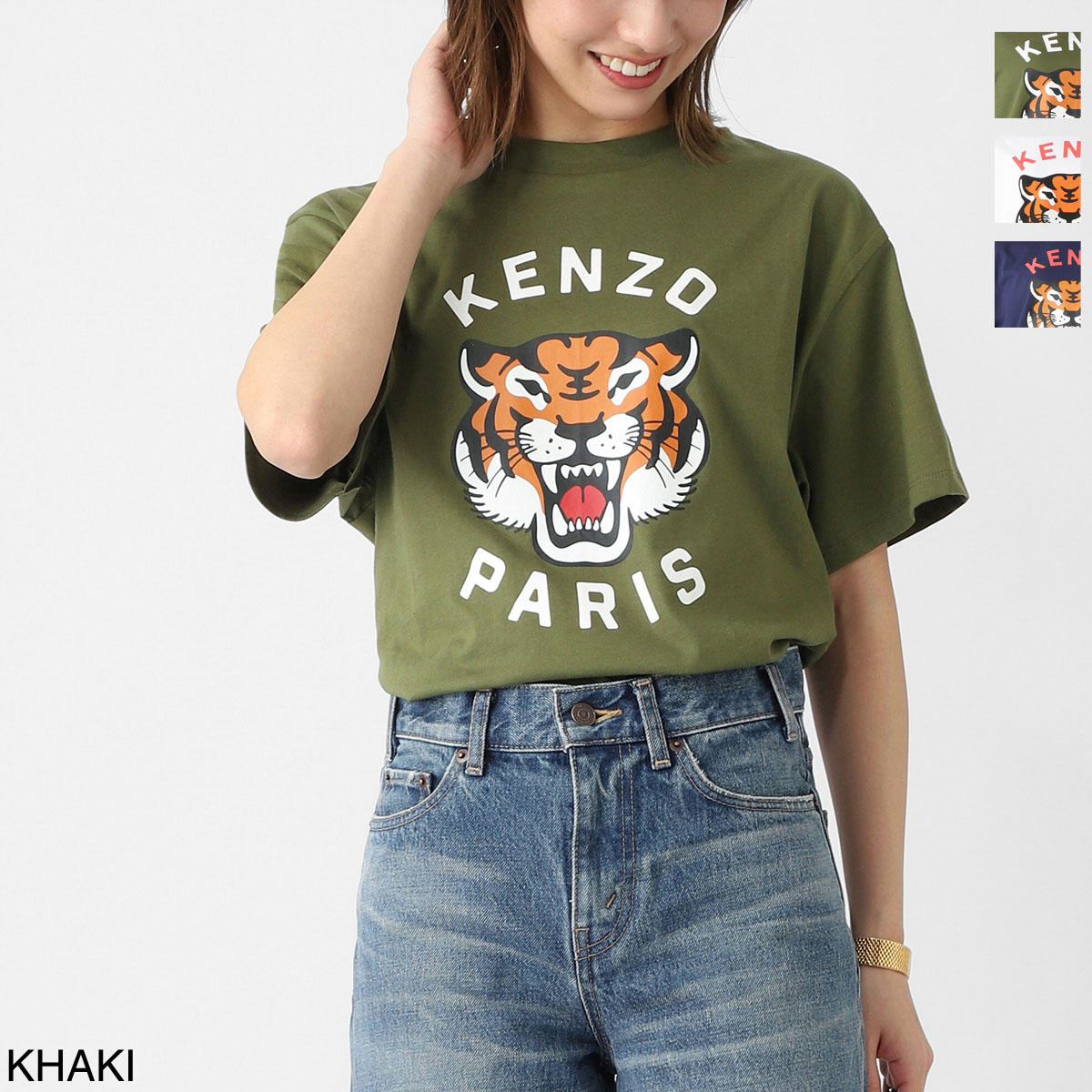 KENZO ケンゾー クルーネックTシャツ/KIDS キッズ/タイガーモチーフ プリント ロゴ レディース