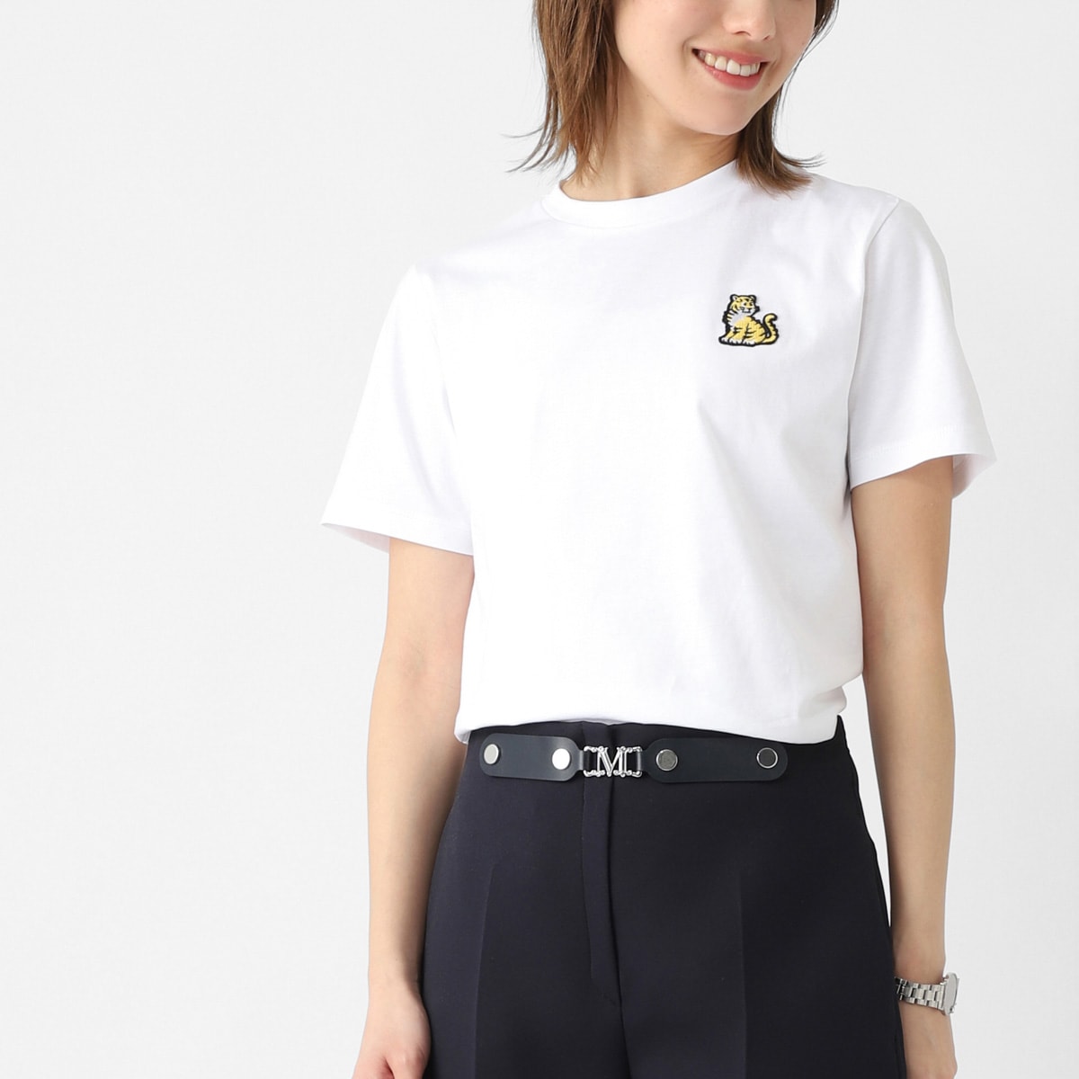 KENZO ケンゾー クルーネックTシャツ/刺繍タイガーモチーフ プリント ロゴ レディース