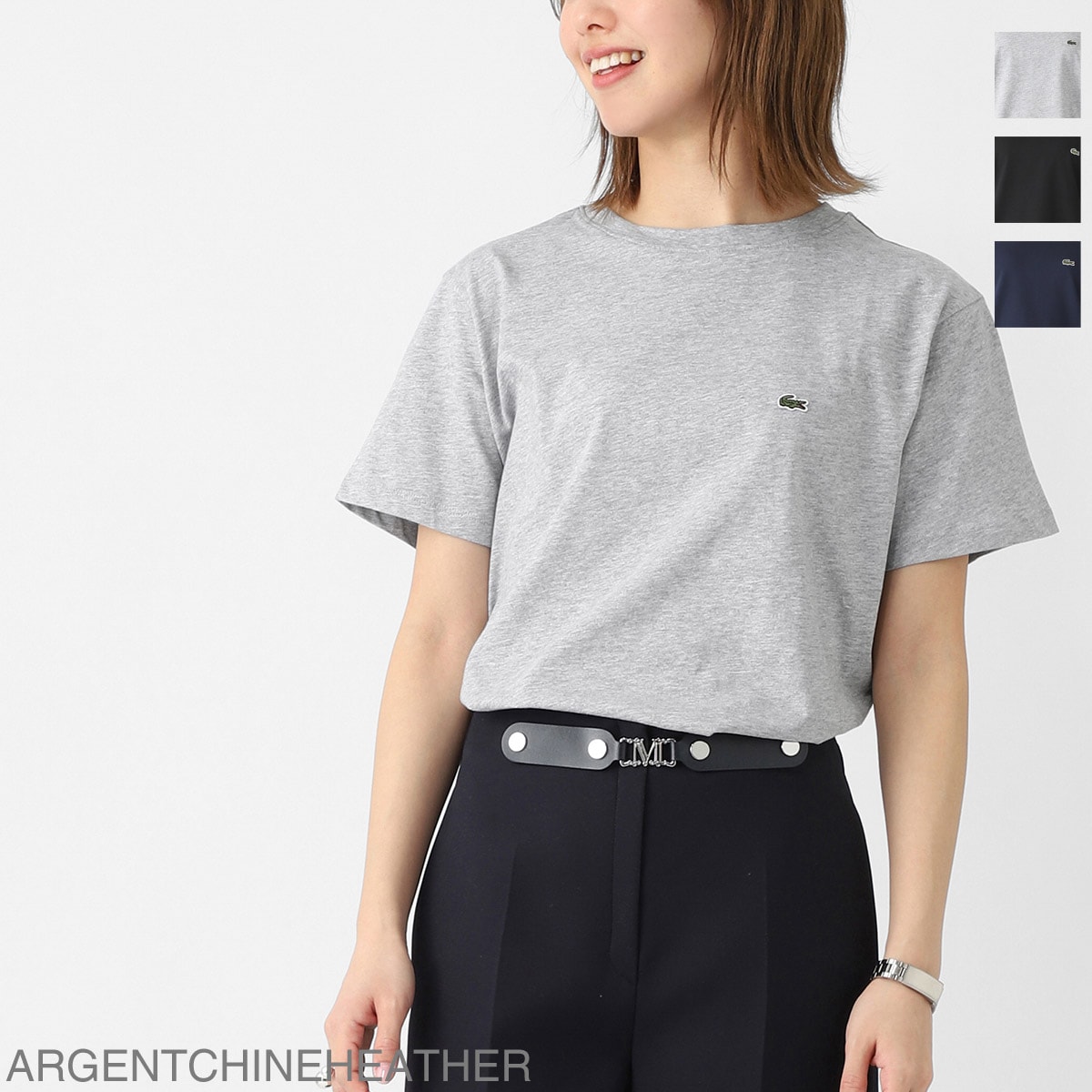 『ネコポス対応(1点まで)』LACOSTE ラコステ クルーネックTシャツ/KIDS キッズ ボーイズ/ワンポイント 刺繍ロゴ レディース